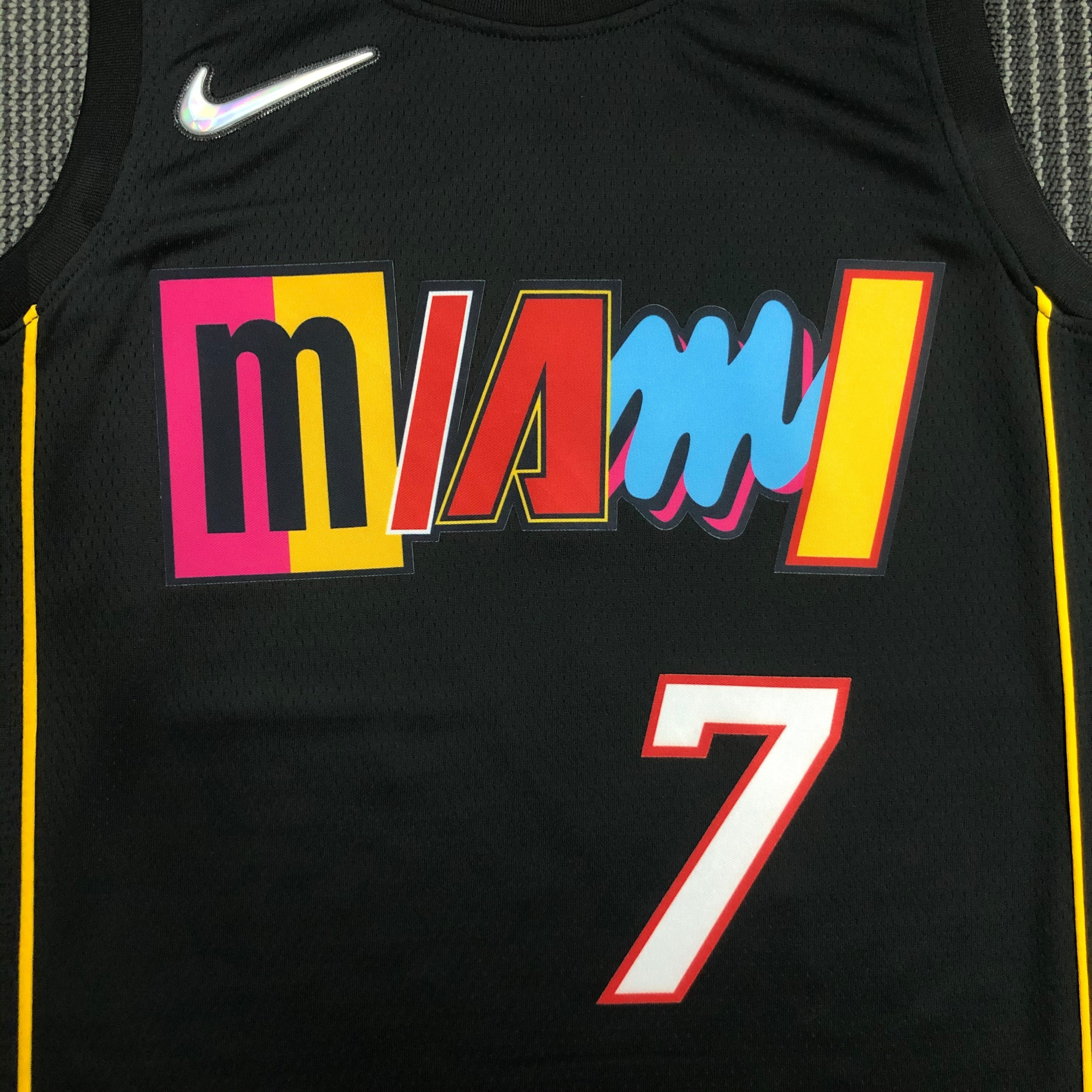 NBA Men 75th Anniversary Season 2022 Miami Heat Black #7 LOWRY Jersey High Quality Name and Number Print - leoleo123123