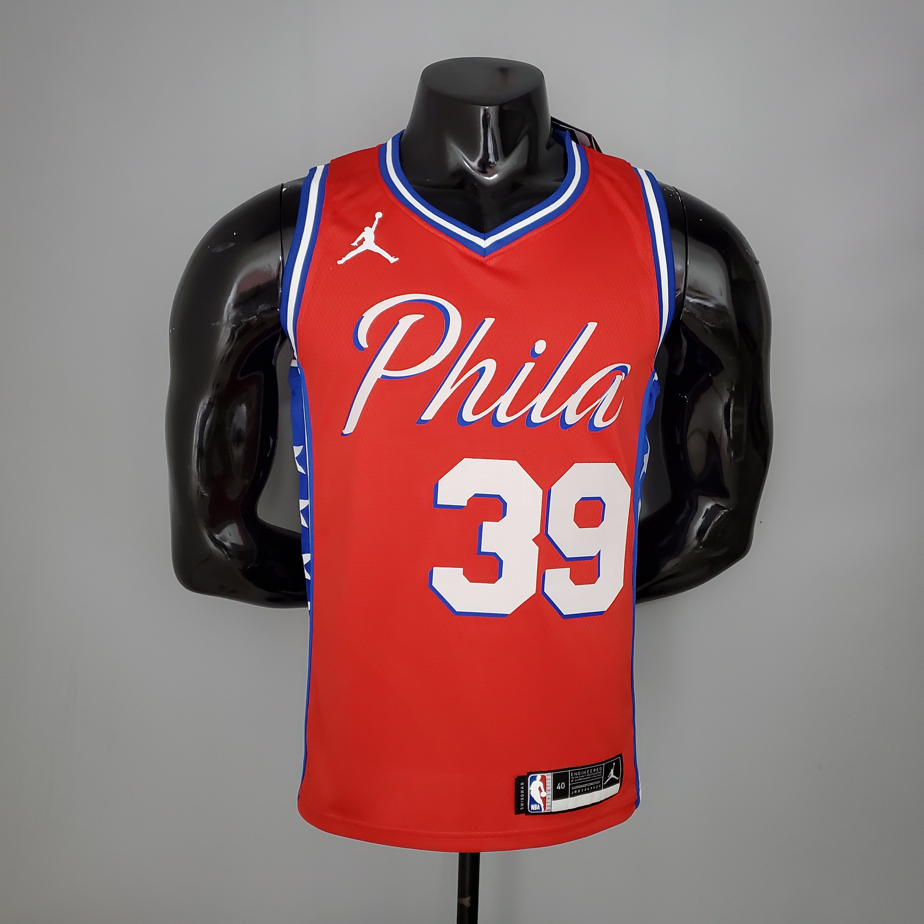 NBA Men Season 2021 Philadelphia 76ers Red #39 HOWARD Jersey with Jordan Logo High Quality Name and Number Print - leoleo123123