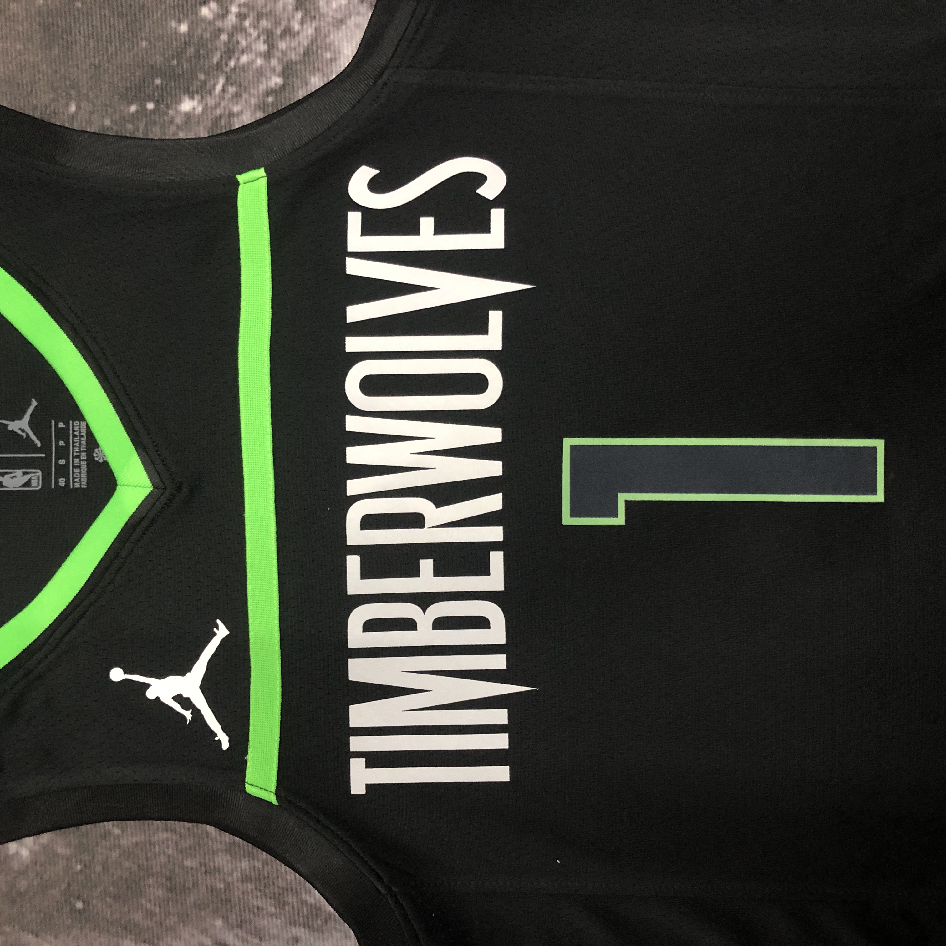 NBA Men Season 2023 Minnesota Timberwolves Black with Jordan Logo #1 EDWARDS Jersey High Quality Name and Number Print - leoleo123123