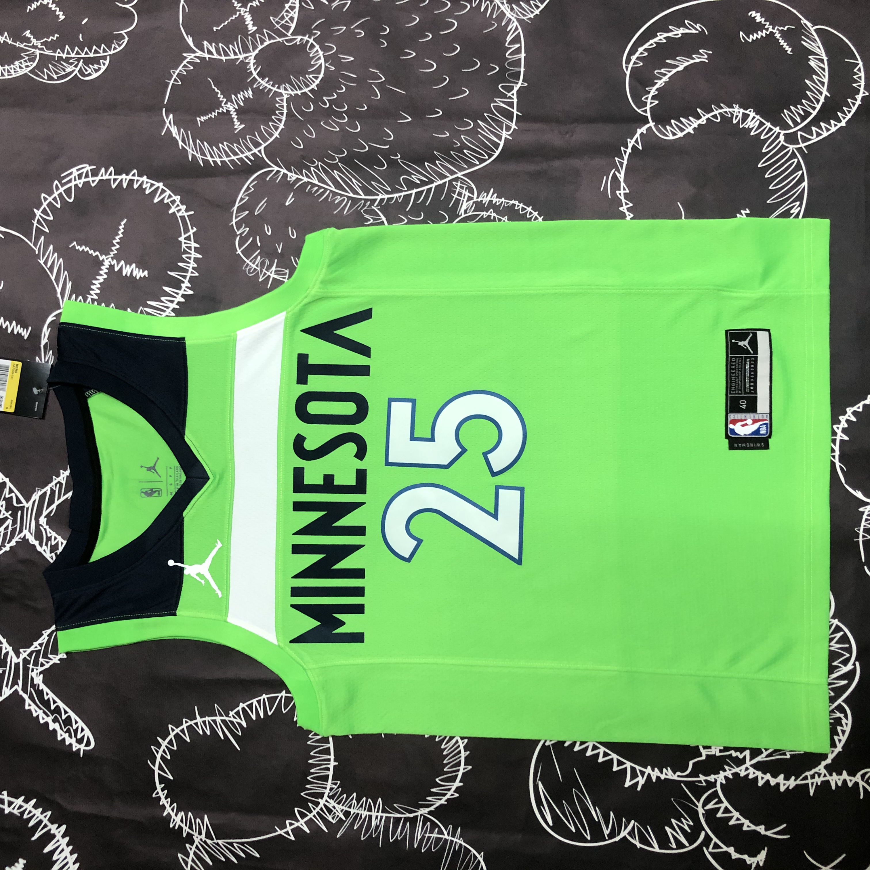 NBA Men Minnesota Timberwolves Green #25 ROSE Jersey High Quality Name and Number Print - leoleo123123