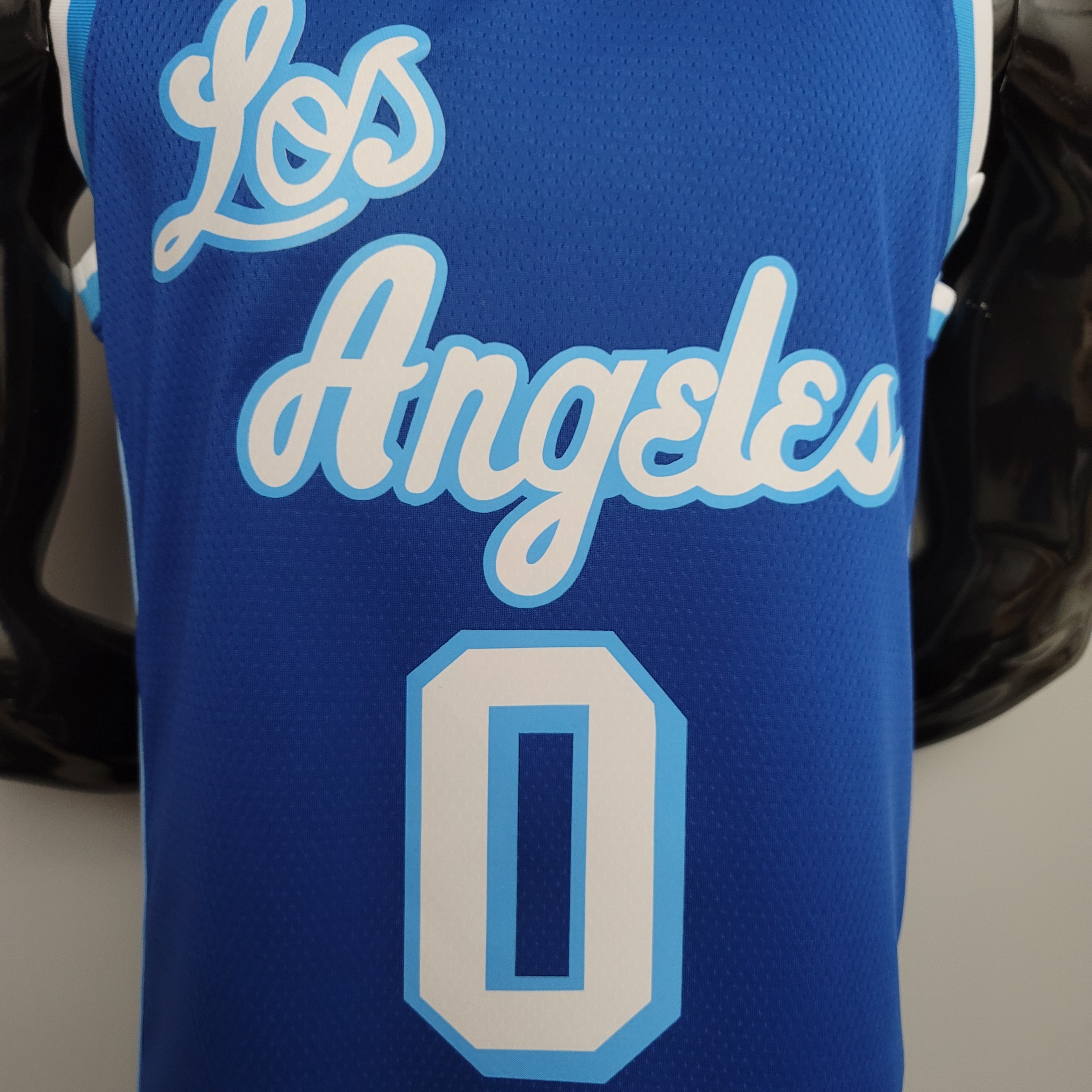 NBA Finals Men Los Angeles Lakers Retro in Latin #0 KUZMA Blue Round Neck Jersey High Quality Name and Number Print - leoleo123123