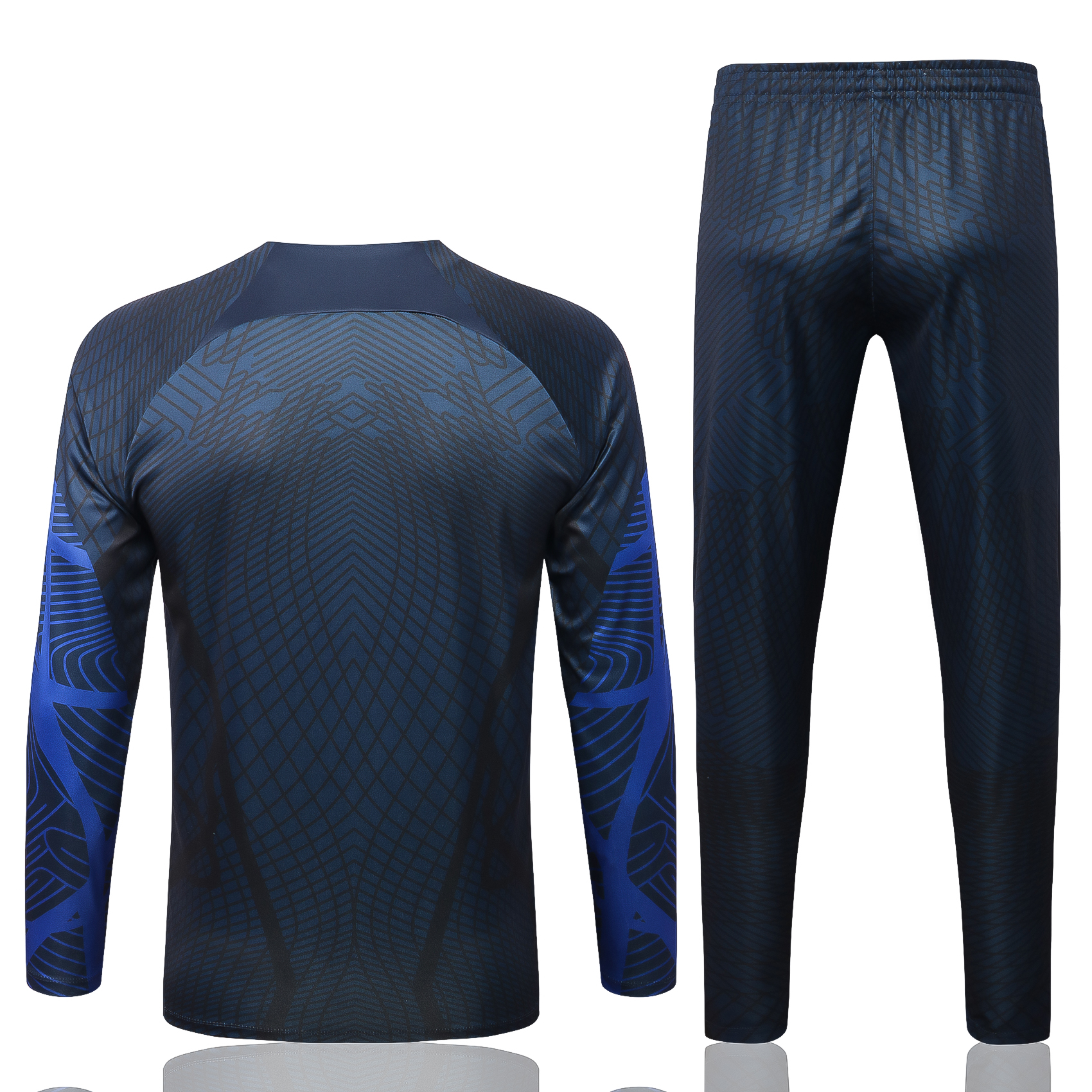 22-23 France Dark Blue Sweater Tracksuit with Ink-jet Printing Thai Quality - leoleo123123