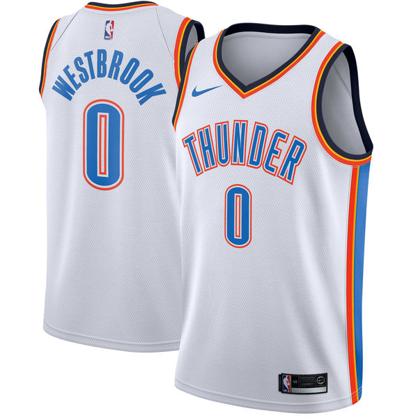 NBA Men Oklahoma City Thunder White #0 WESTBROOK Jersey High Quality Name and Number Print - leoleo123123