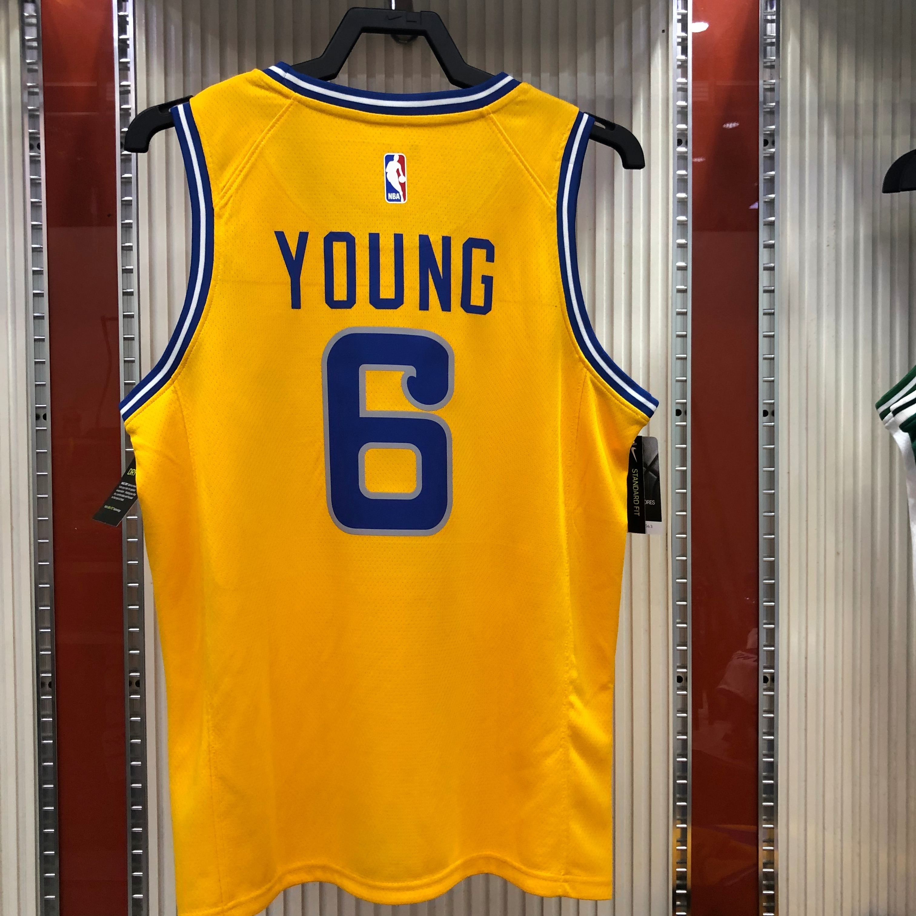 NBA Men Golden State Warriors Retro Yellow #6 YOUNG Jersey High Quality Name and Number Print - leoleo123123