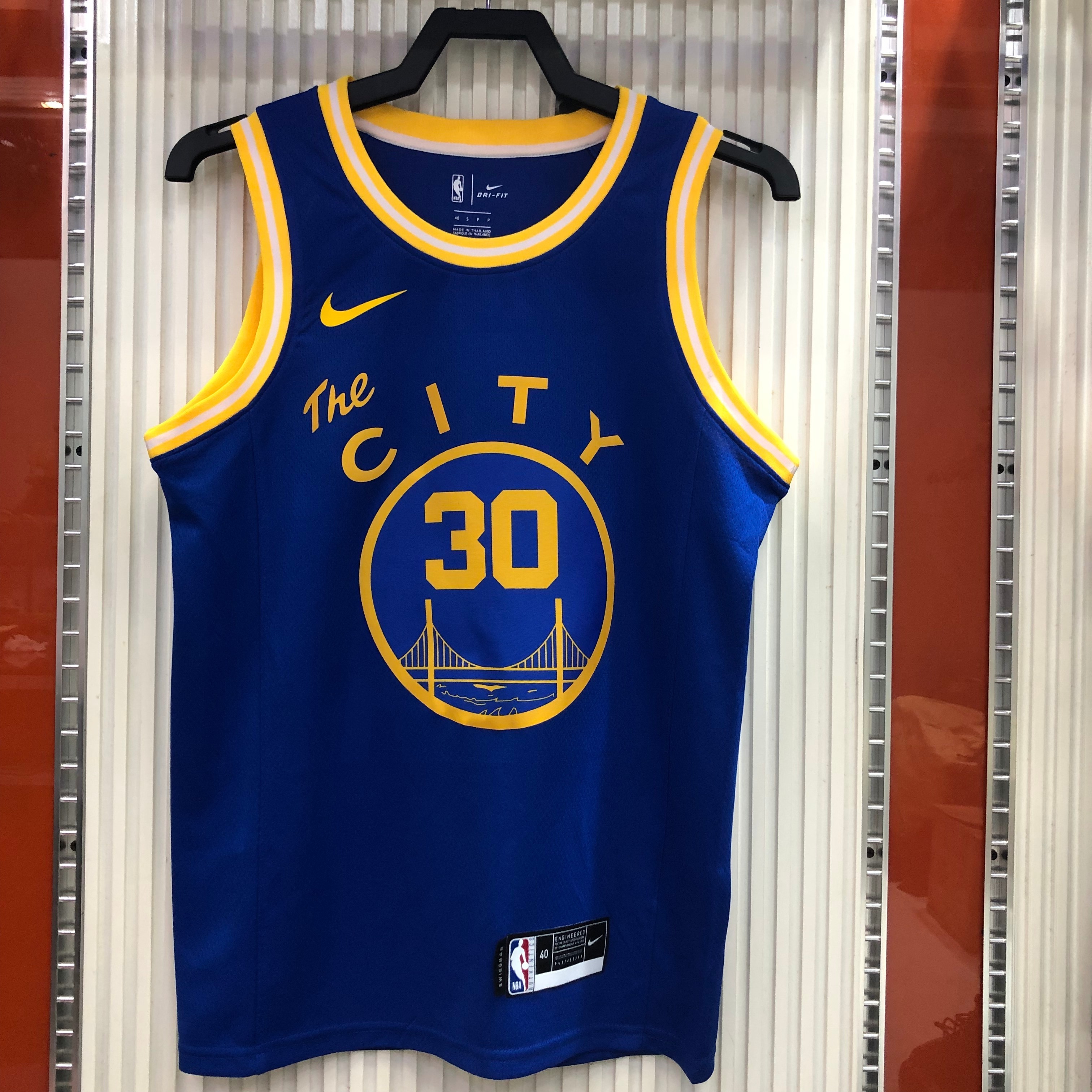 NBA Men Season 2021 Golden State Warriors the City Blue #30 CURRY Jersey High Quality Name and Number Print - leoleo123123