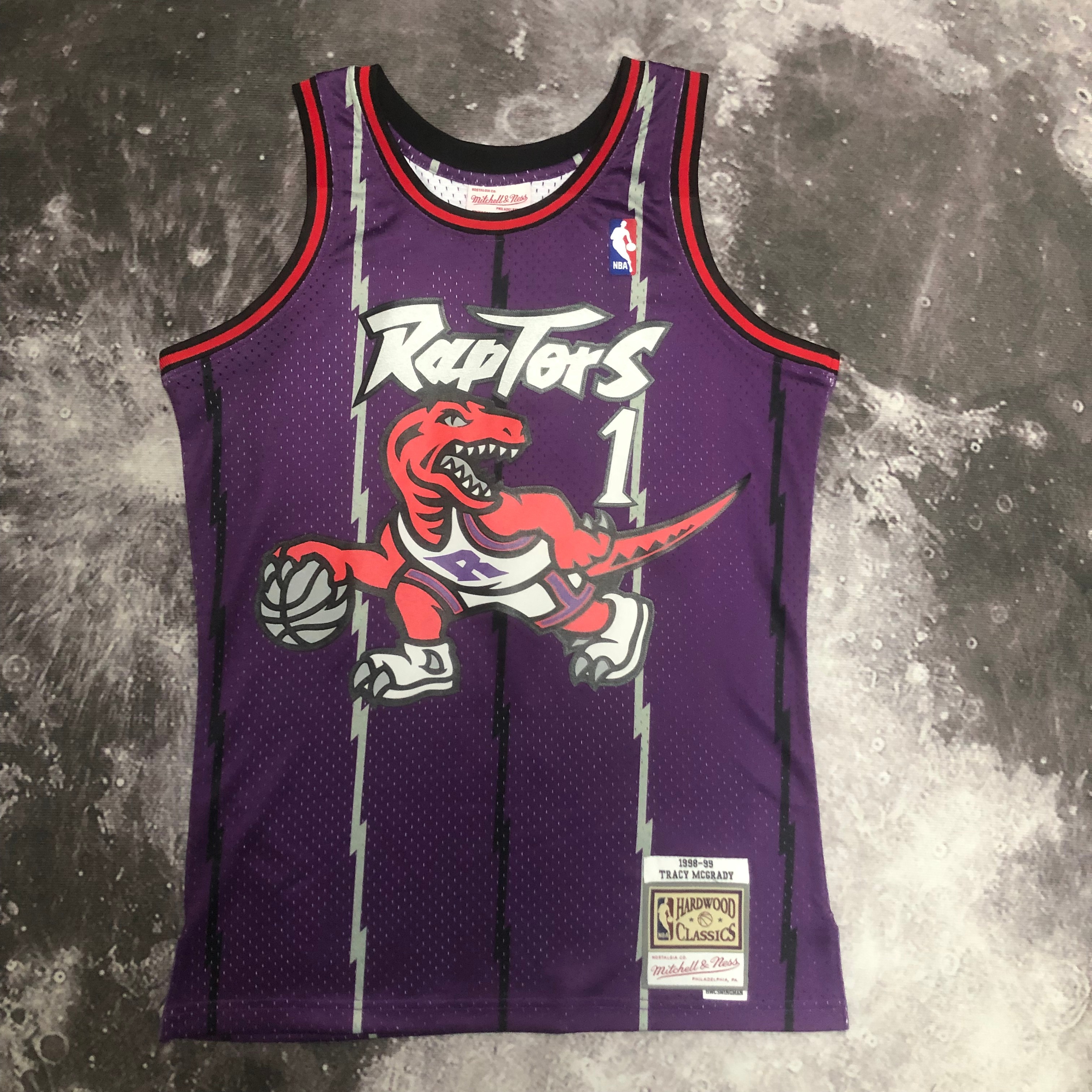 NBA Men Season 1998 Toronto Raptors Retro Purple #1 McGRADY Jersey High Quality Name and Number Print - leoleo123123