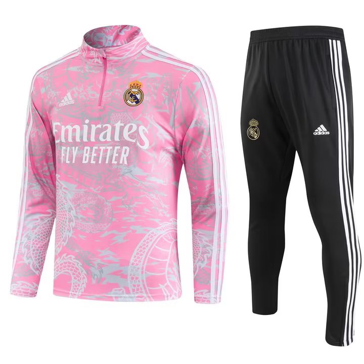23/24 Real Madrid Pink Sweater Tracksuit Thai Quality - leoleo123123