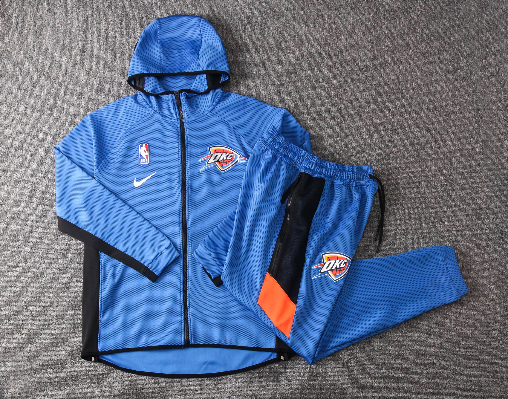NBA Oklahoma City Thunder Blue with Cap Jacket Tracksuit High Quality - leoleo123123