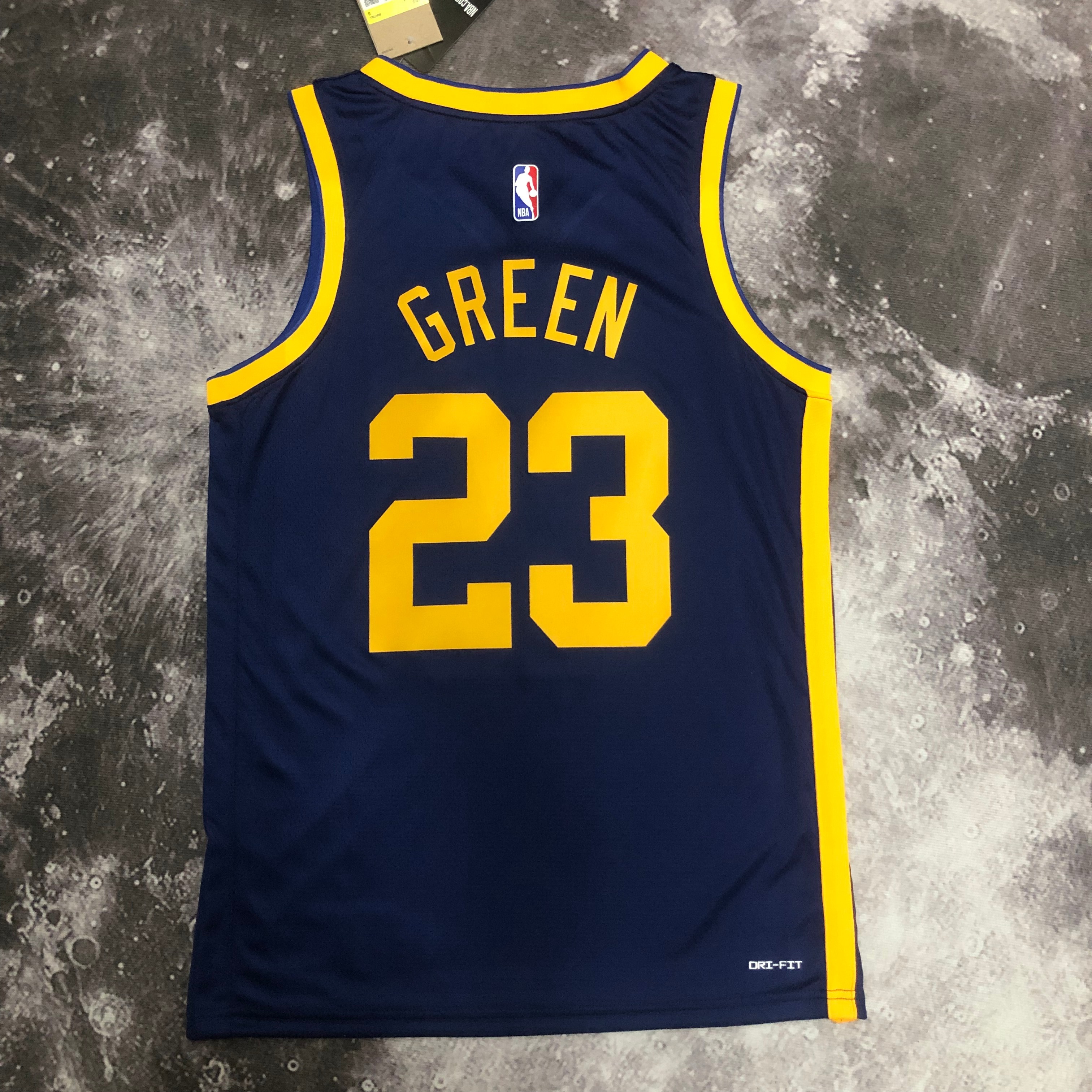 NBA Men Season 2023 Golden State Warriors Blue with Jordan Logo #23 GREEN Jersey High Quality Name and Number Print - leoleo123123