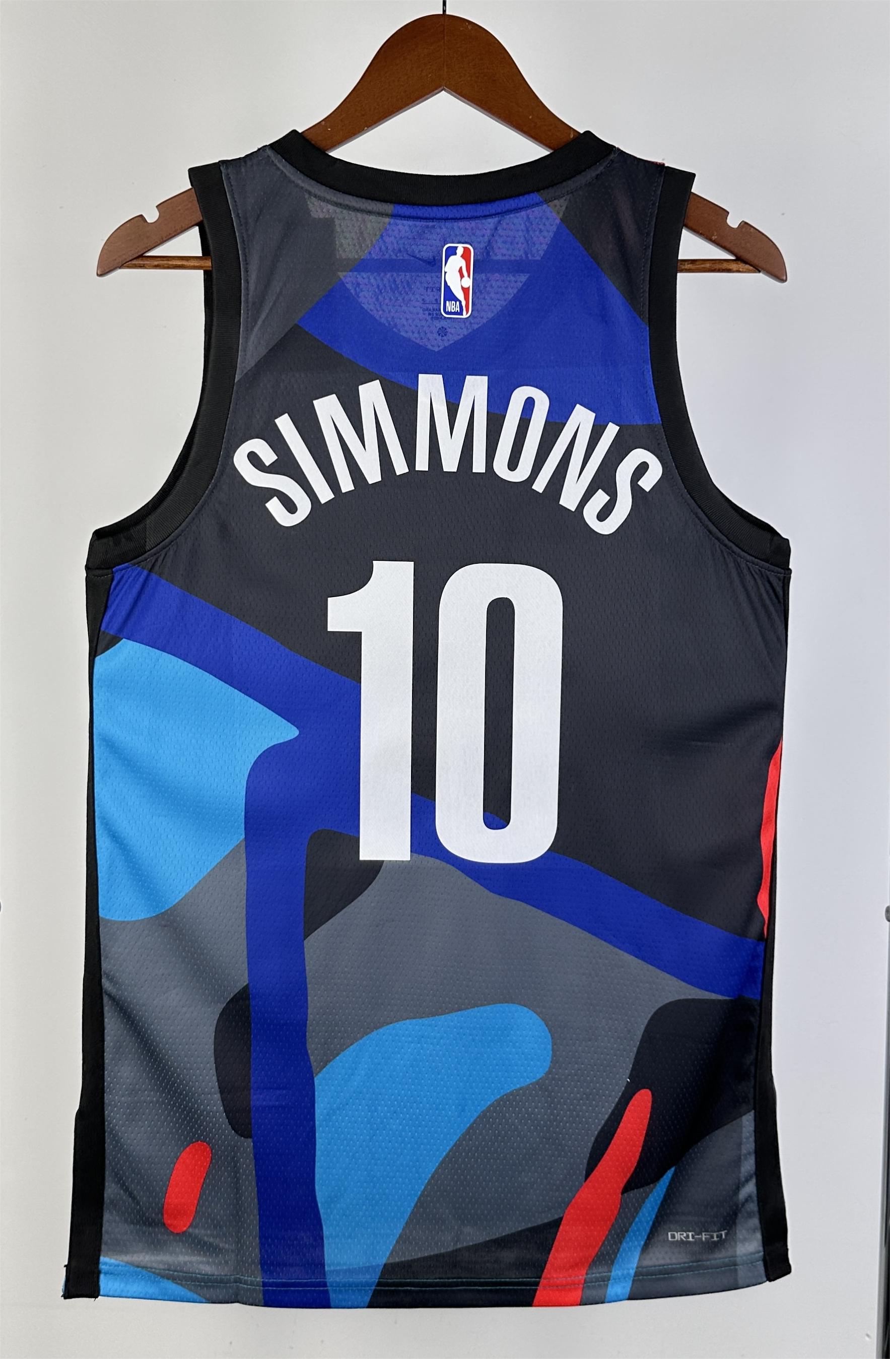 NBA Men 23-24 Brooklyn Nets City Edition #10 SIMMONS Swingman Jersey High Quality Name and Number Print - leoleo123123