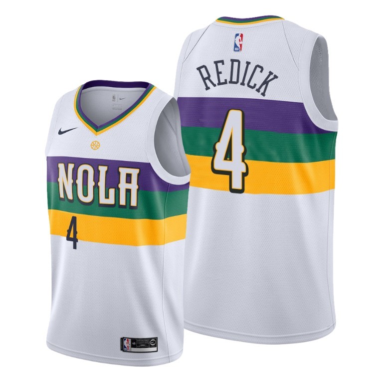 NBA Men New Orleans Pelicans White City #4 REDICK Jersey High Quality Name and Number Print - leoleo123123
