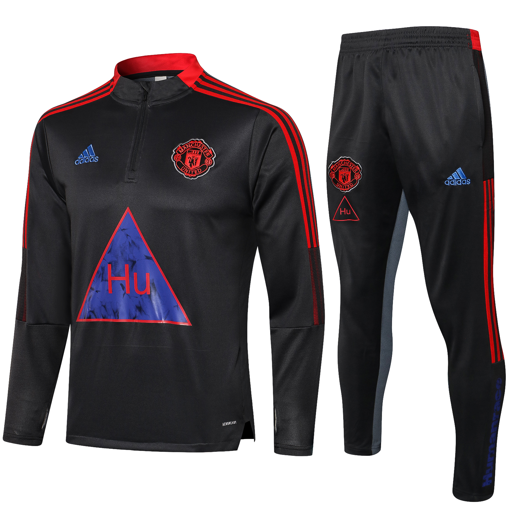 21-22 Man United Black and Grey Sweater Tracksuit Thai Quality - leoleo123123