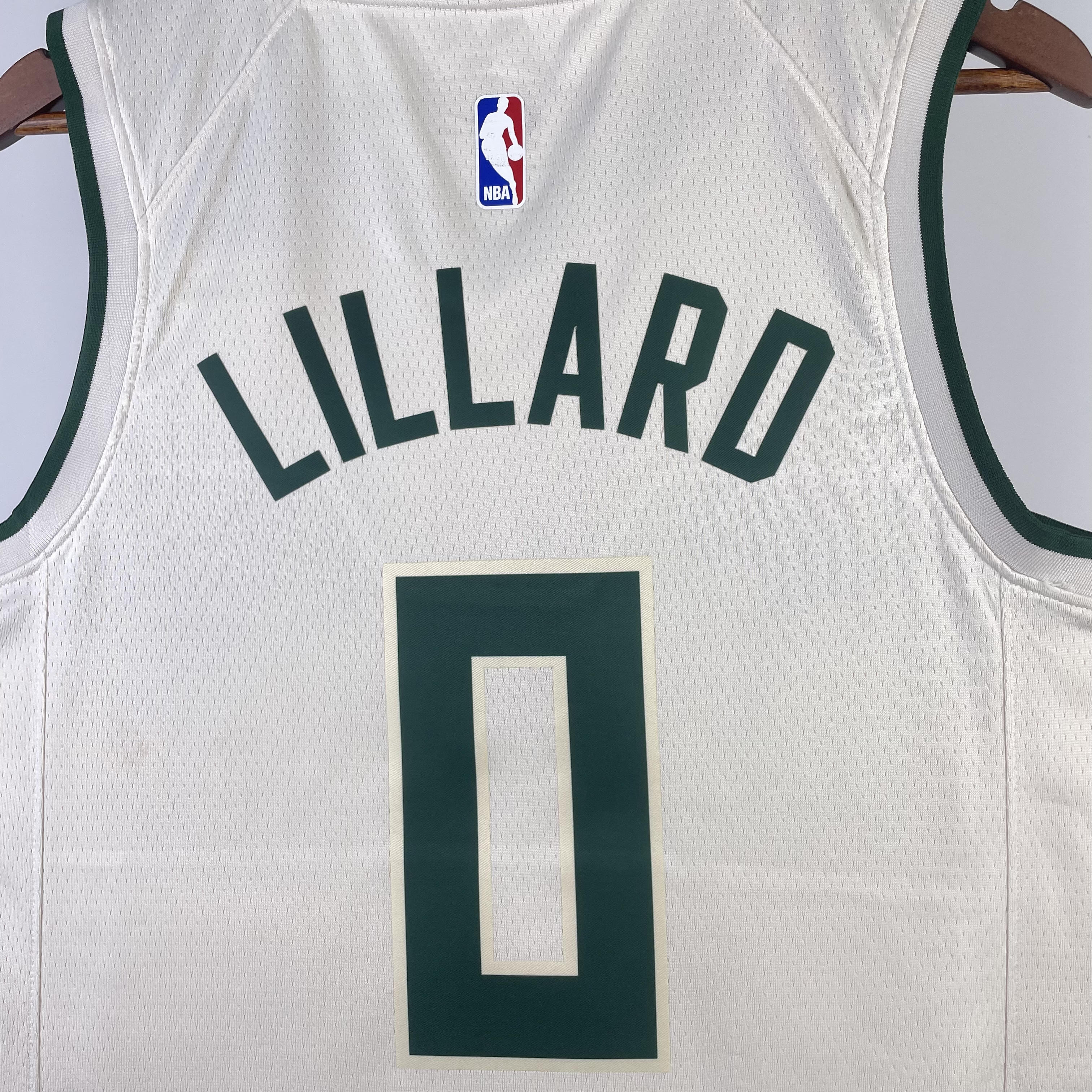 NBA 2019 Men Milwaukee Bucks Beige #0 LILLARD Jersey High Quality Name and Number Print - leoleo123123