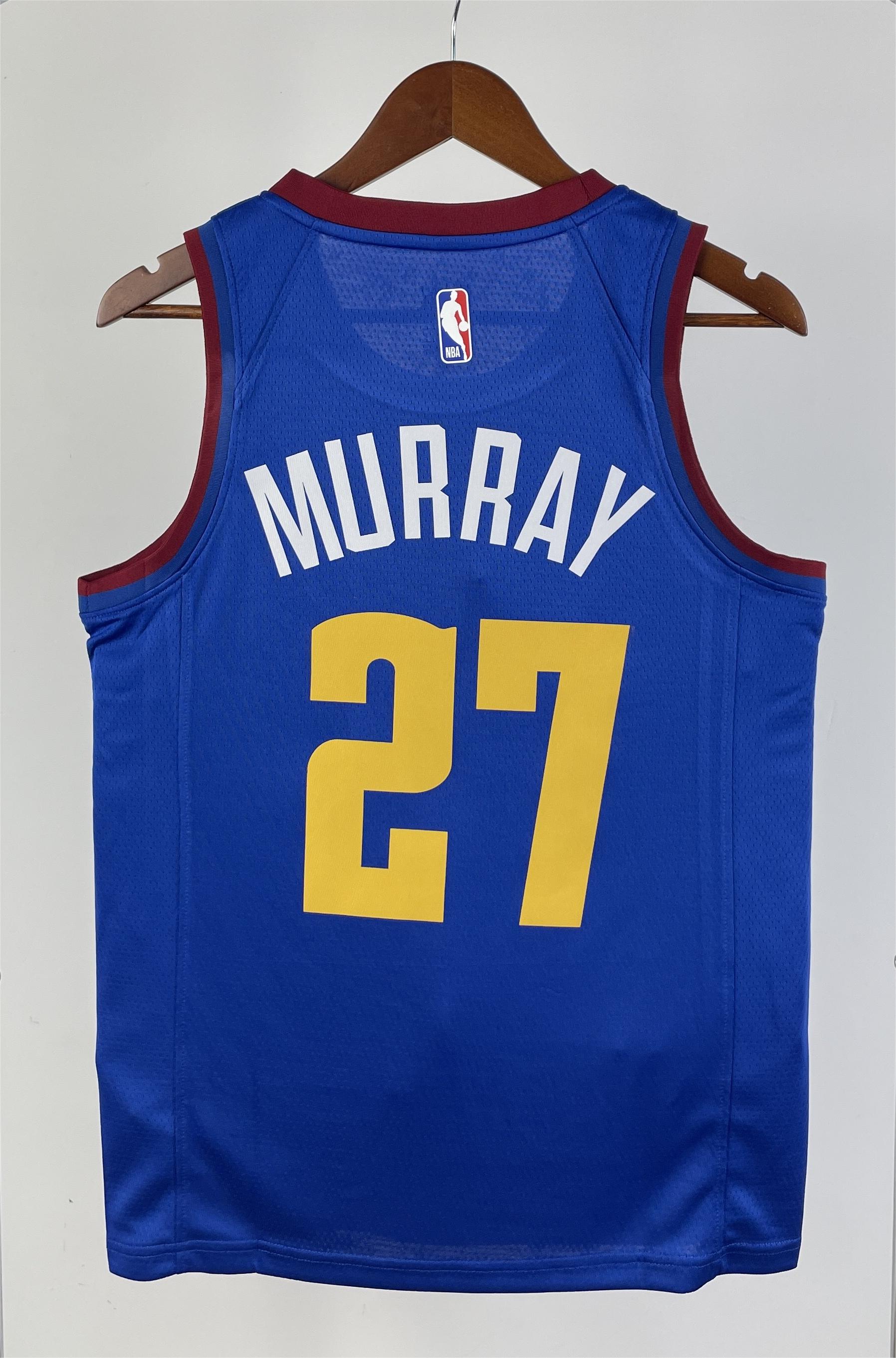 NBA Men Season 2021 Denver Nuggets Blue with Jordan Logo #27 MURRAY Jersey High Quality Name and Number Print - leoleo123123