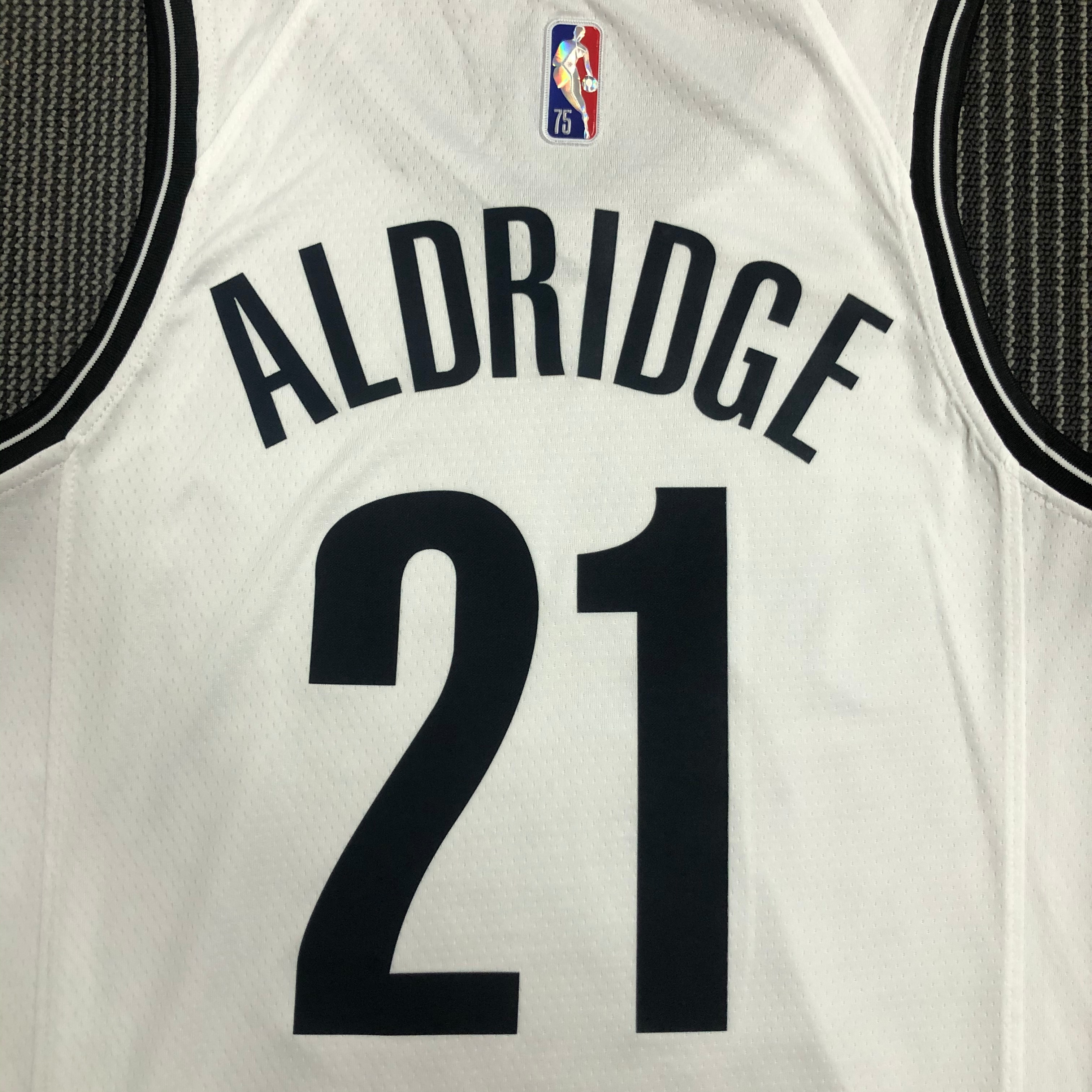 NBA Men 75th Anniversary Brooklyn Nets White #21 ALDRIDGE Jersey High Quality Name and Number Print - leoleo123123