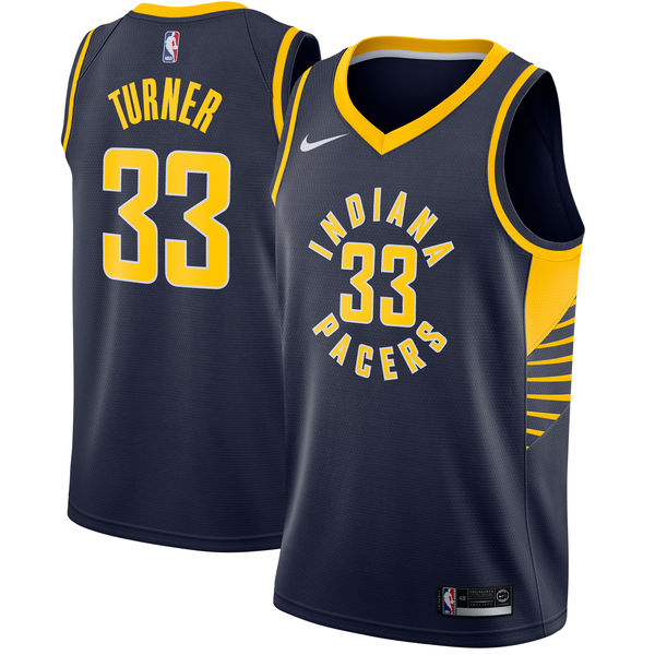 NBA Men Indiana Pacers Dark Blue #33 TURNER Jersey High Quality Name and Number Print - leoleo123123