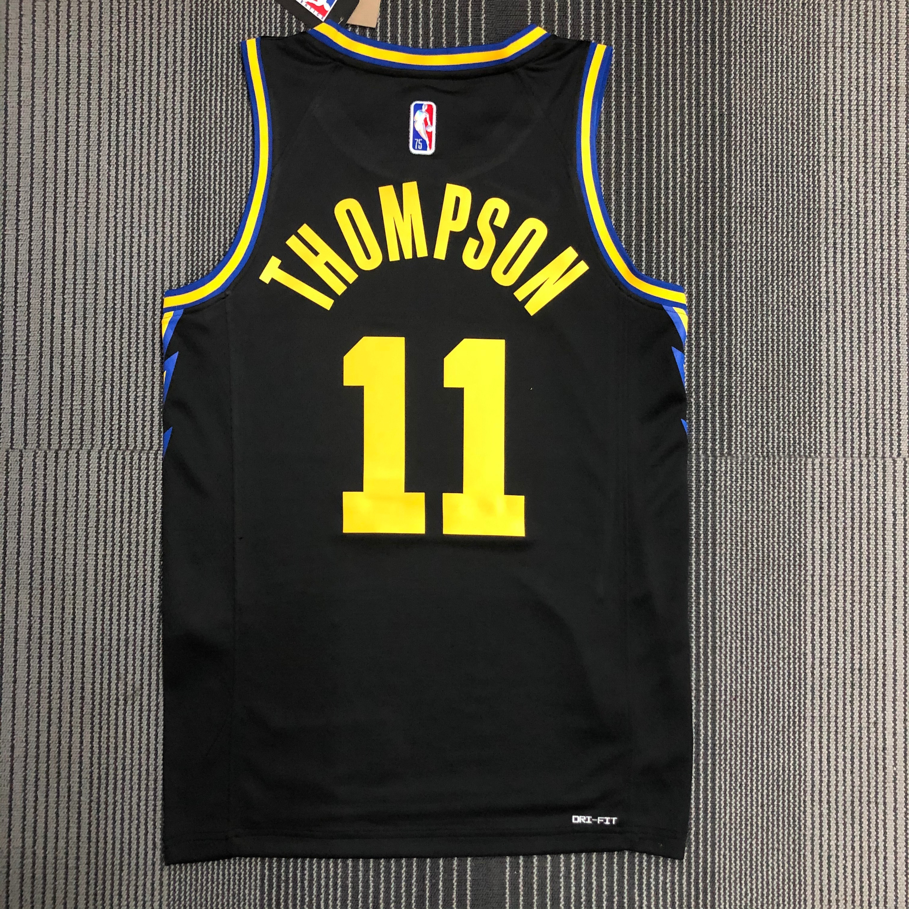 NBA Men 75th Anniversary Season 2022 Golden State Warriors Black #11 THOMPSON Jersey High Quality Name and Number Print - leoleo123123