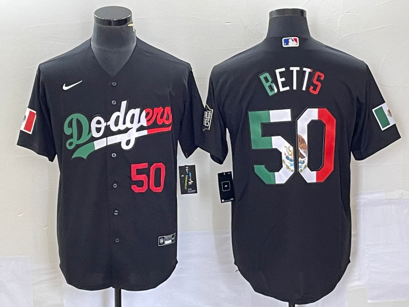 Los Angeles Dodgers BETTS #50 Black Baseball Jersey - leoleo123123
