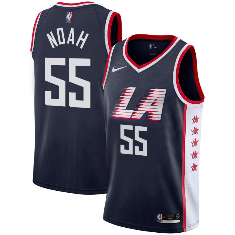NBA Men Los Angeles Clippers Dark Blue City #55 NOAH Jersey High Quality Name and Number Print - leoleo123123