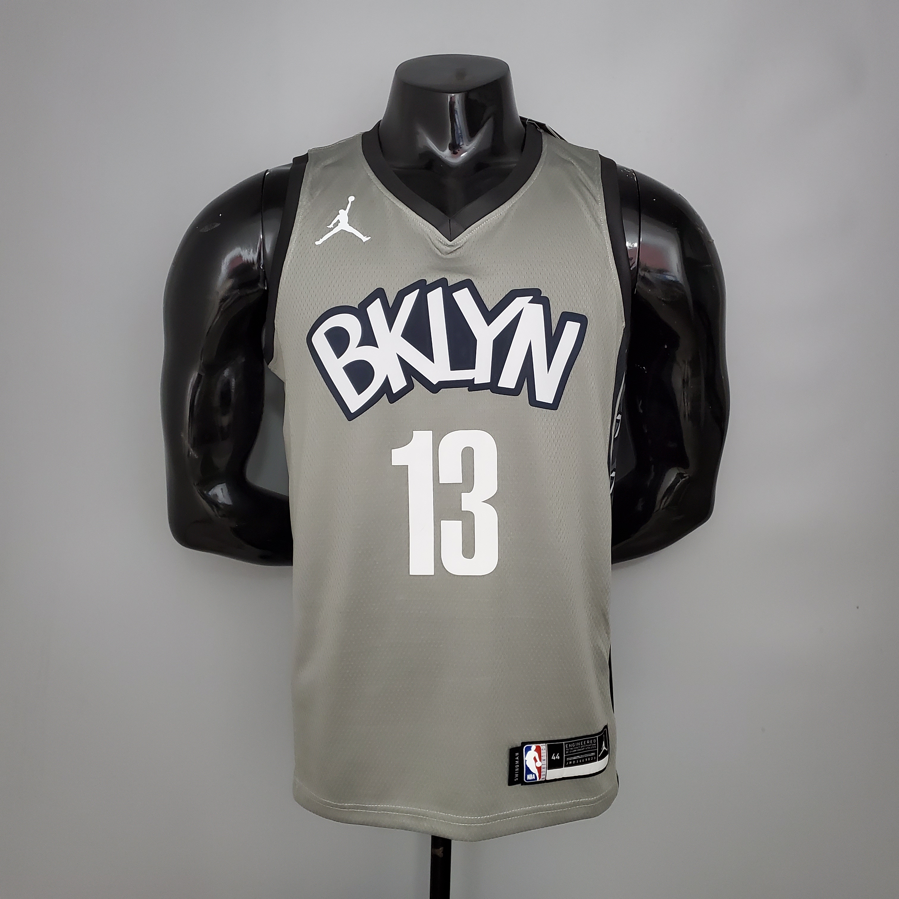 NBA Men New Brooklyn Nets Grey City #13 HARDEN Jersey High Quality Name and Number Print - leoleo123123