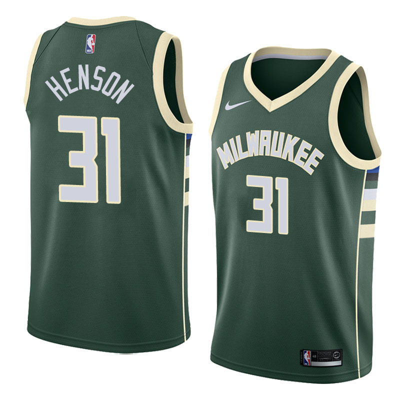 NBA Men Milwaukee Bucks Green #31 HENSON Jersey High Quality Name and Number Print - leoleo123123
