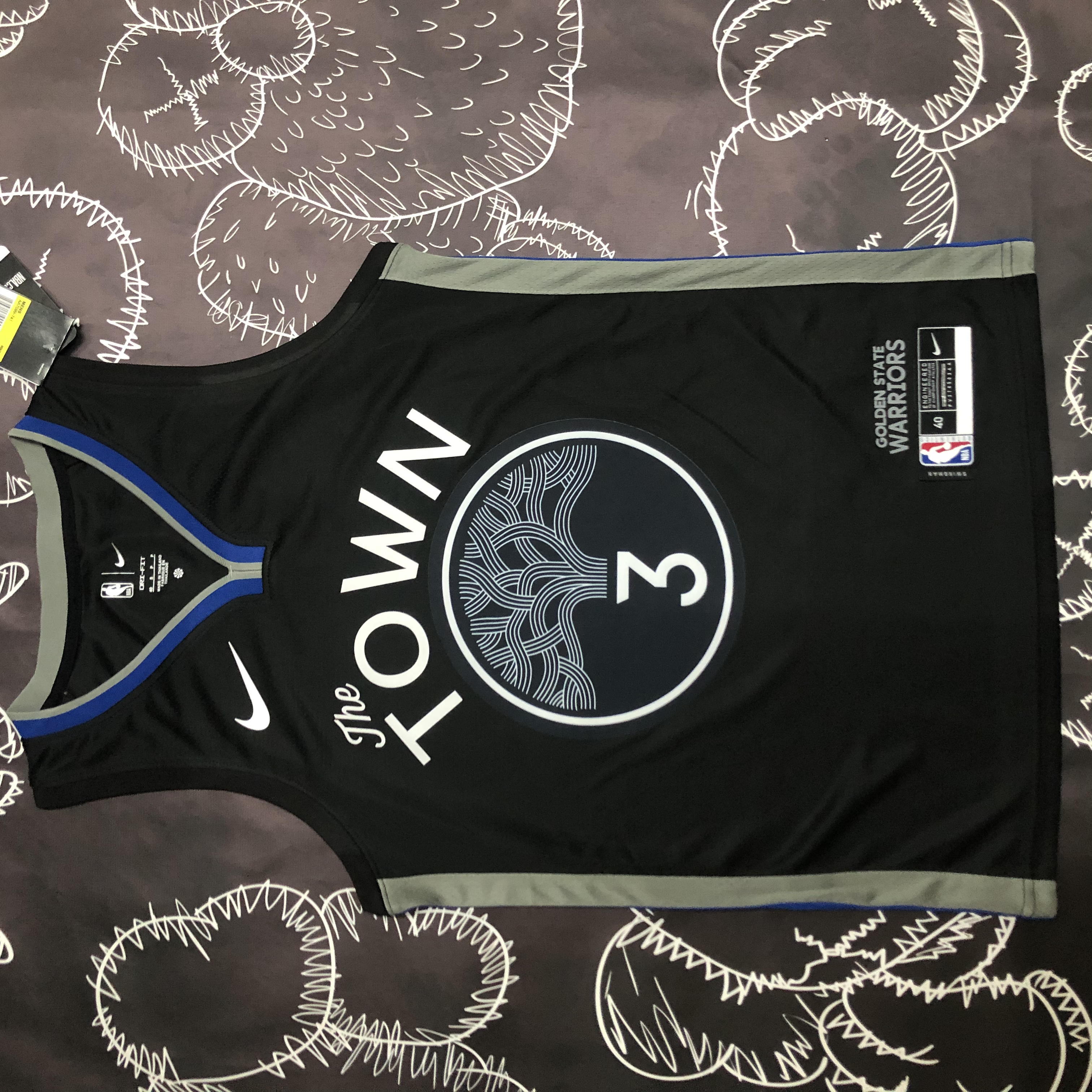 NBA Men Season 2020 Golden State Warriors Black Grey #3 POOLE Jersey High Quality Name and Number Print - leoleo123123