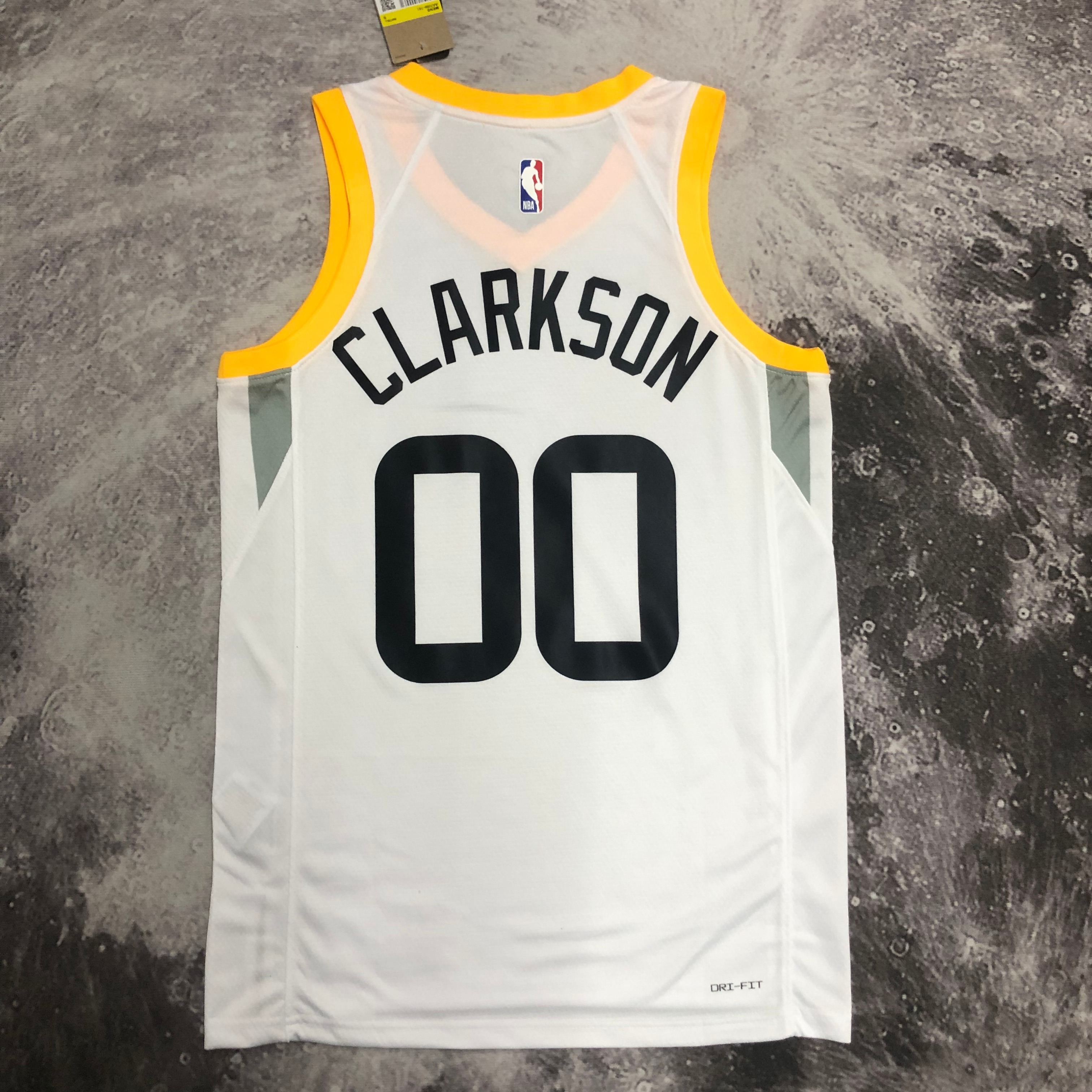 NBA 2023 Men Utah Jazz White #00 CLARKSON Jersey High Quality Name and Number Print - leoleo123123