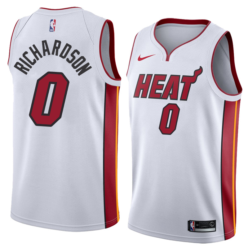 NBA Men Miami Heat White #0 RICHARDSON Jersey High Quality Name and Number Print - leoleo123123