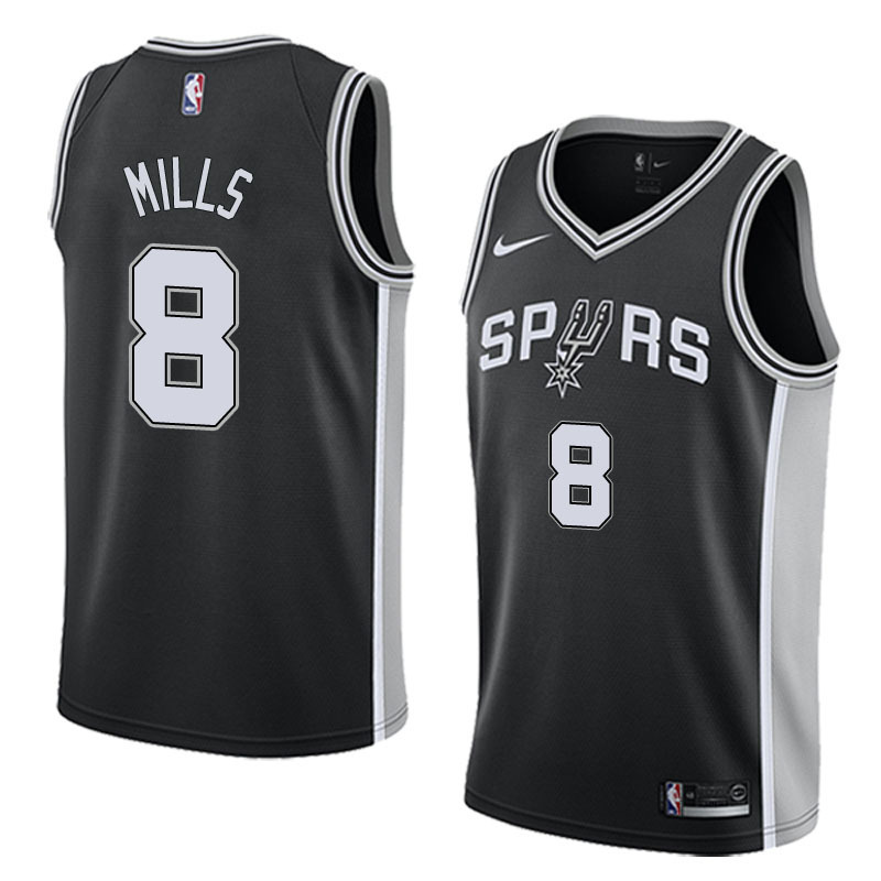 NBA Men San Antonio Spurs Black #8 MILLS Jersey High Quality Name and Number Print - leoleo123123