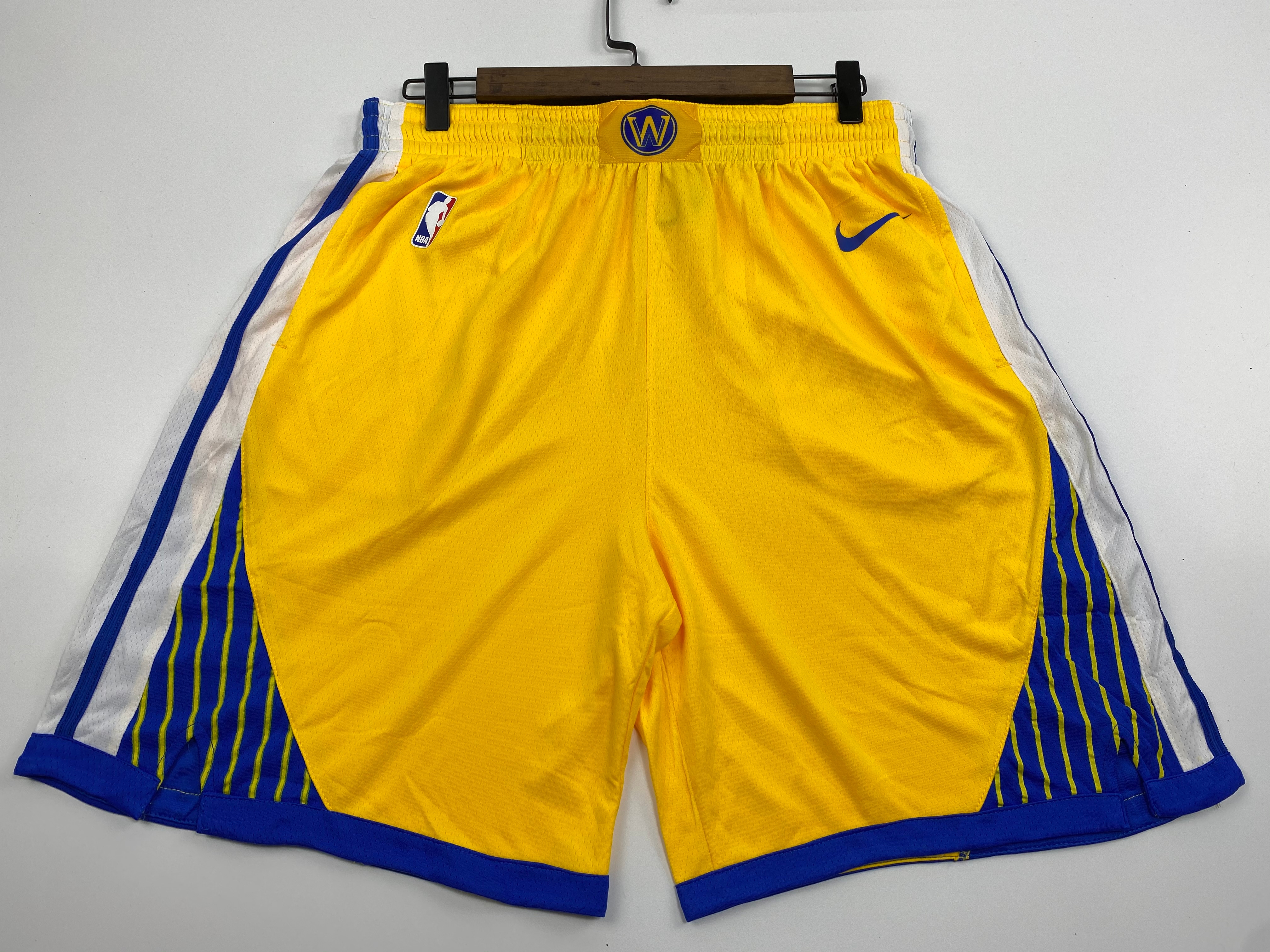 NBA Men Golden State Warriors 19-20 Season Yellow Pant Short High Quality Name and Number Print - leoleo123123