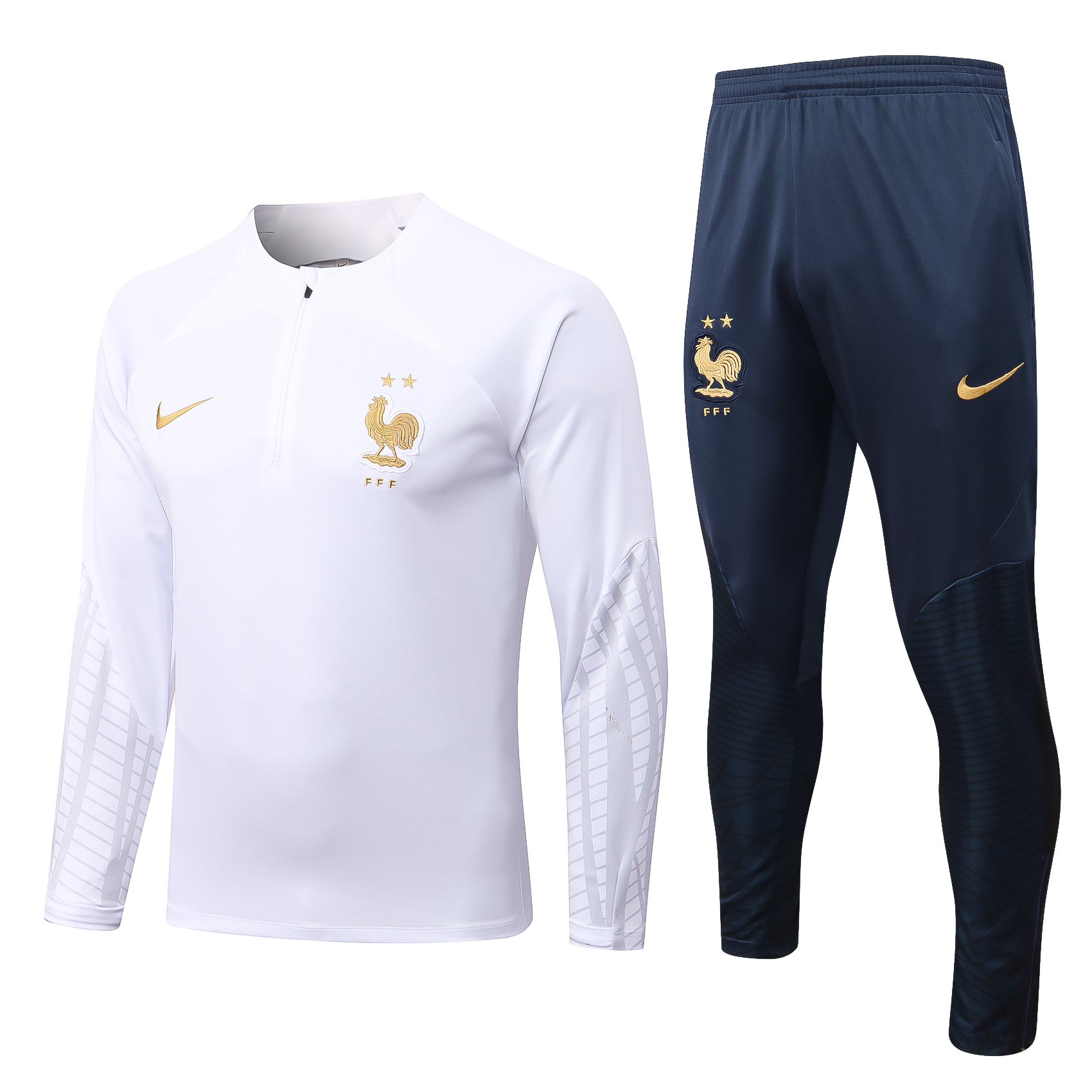 22-23 France White Sweater Tracksuit Thai Quality - leoleo123123