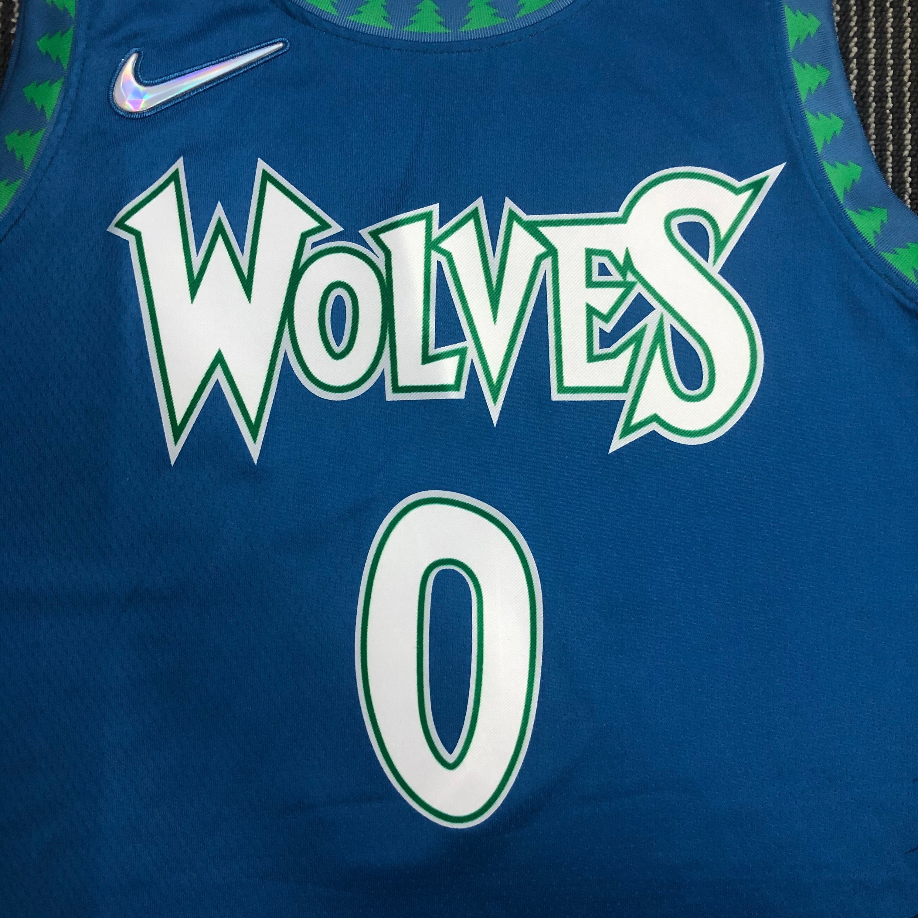 NBA Men 75th Anniversary Minnesota Timberwolves Blue #0 RUSSELL Jersey High Quality Name and Number Print - leoleo123123