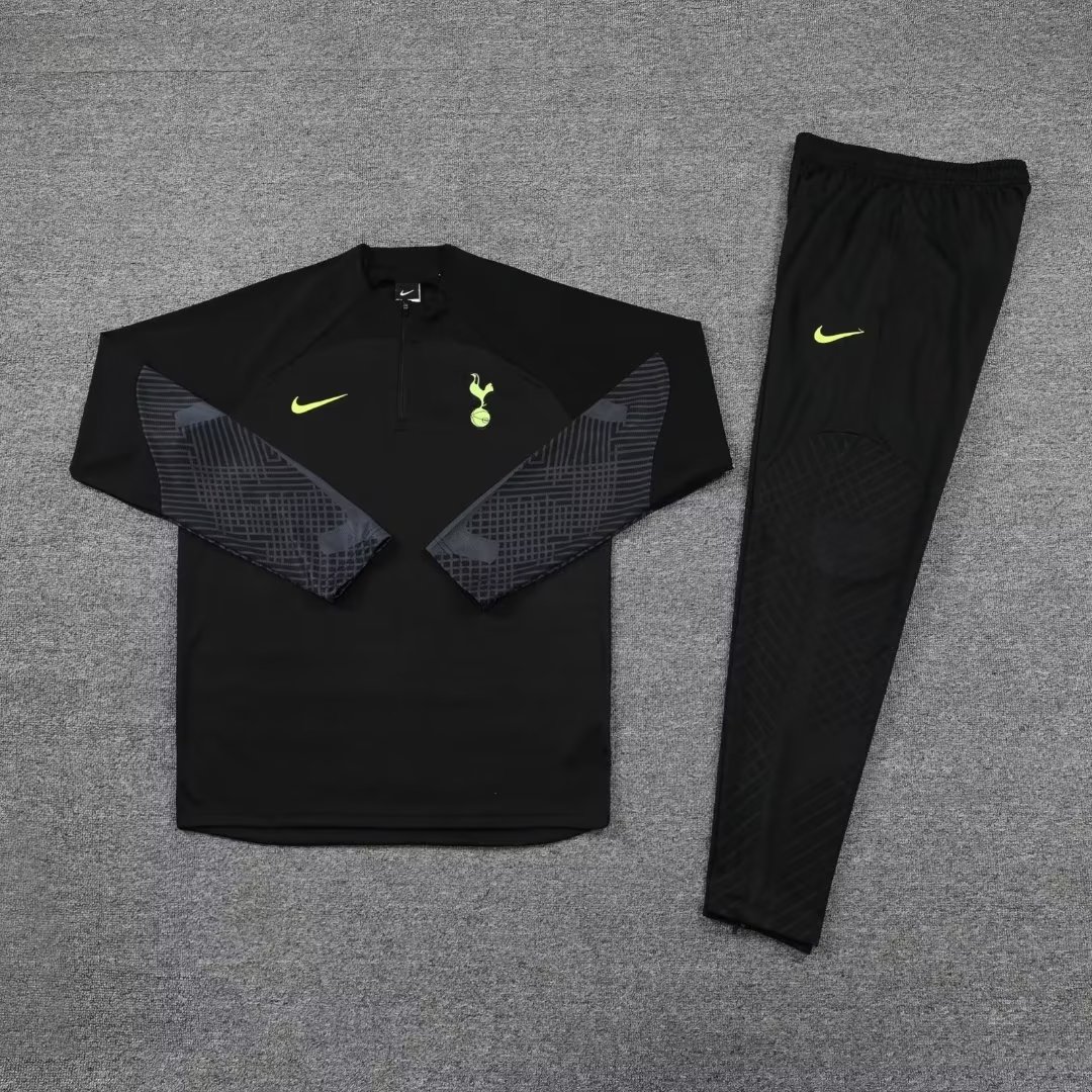 22/23 Tottenham Black with Zipper Sweater Tracksuit Thai Quality - leoleo123123