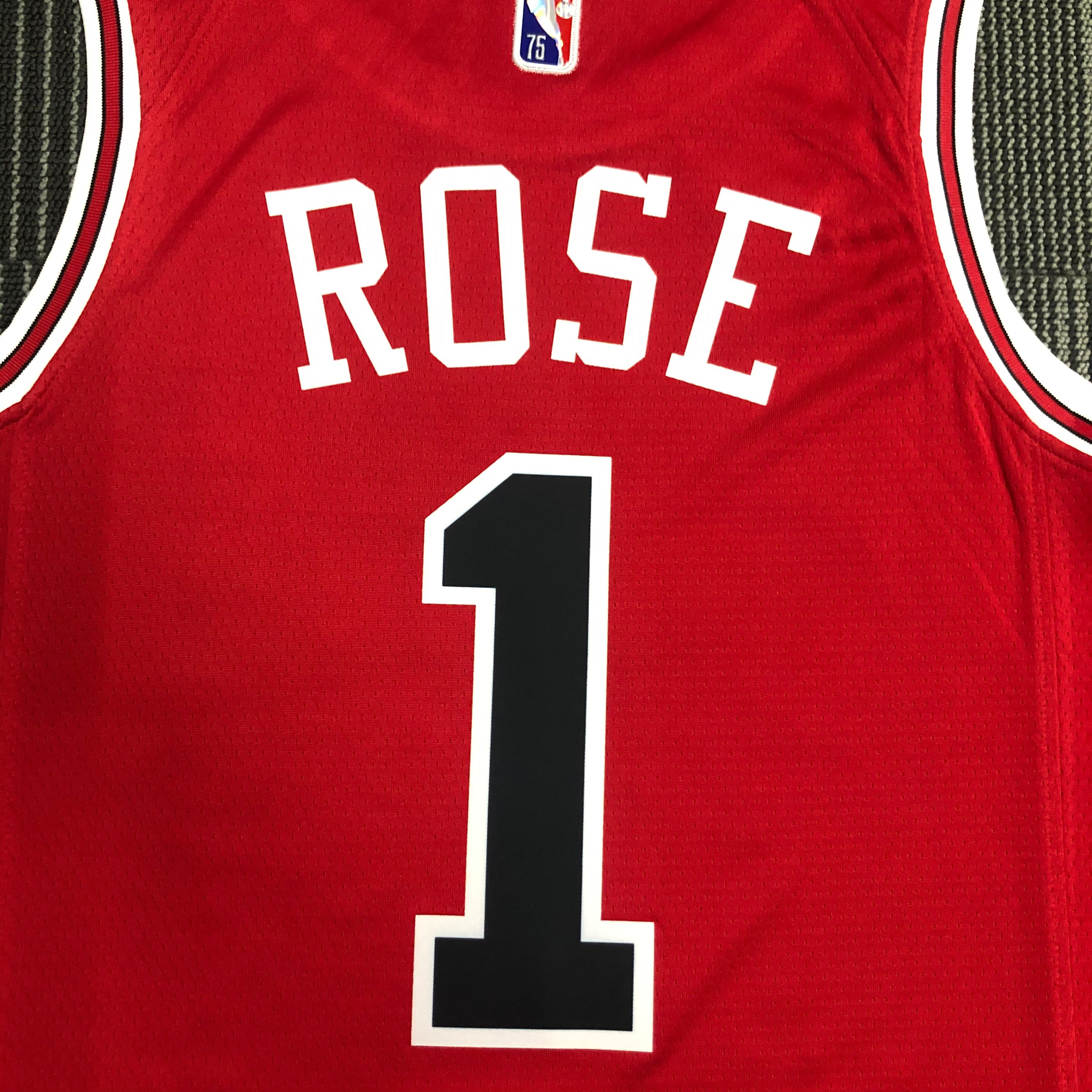 NBA Men 75th Anniversary Chicago Bulls Red #1 ROSE Jersey High Quality Name and Number Print - leoleo123123