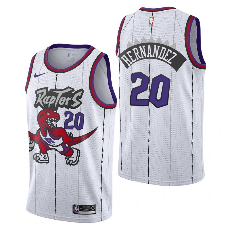NBA Men Toronto Raptors Classical White #20 HERNANDEZ Jersey with Drangon High Quality Name and Number Print - leoleo123123