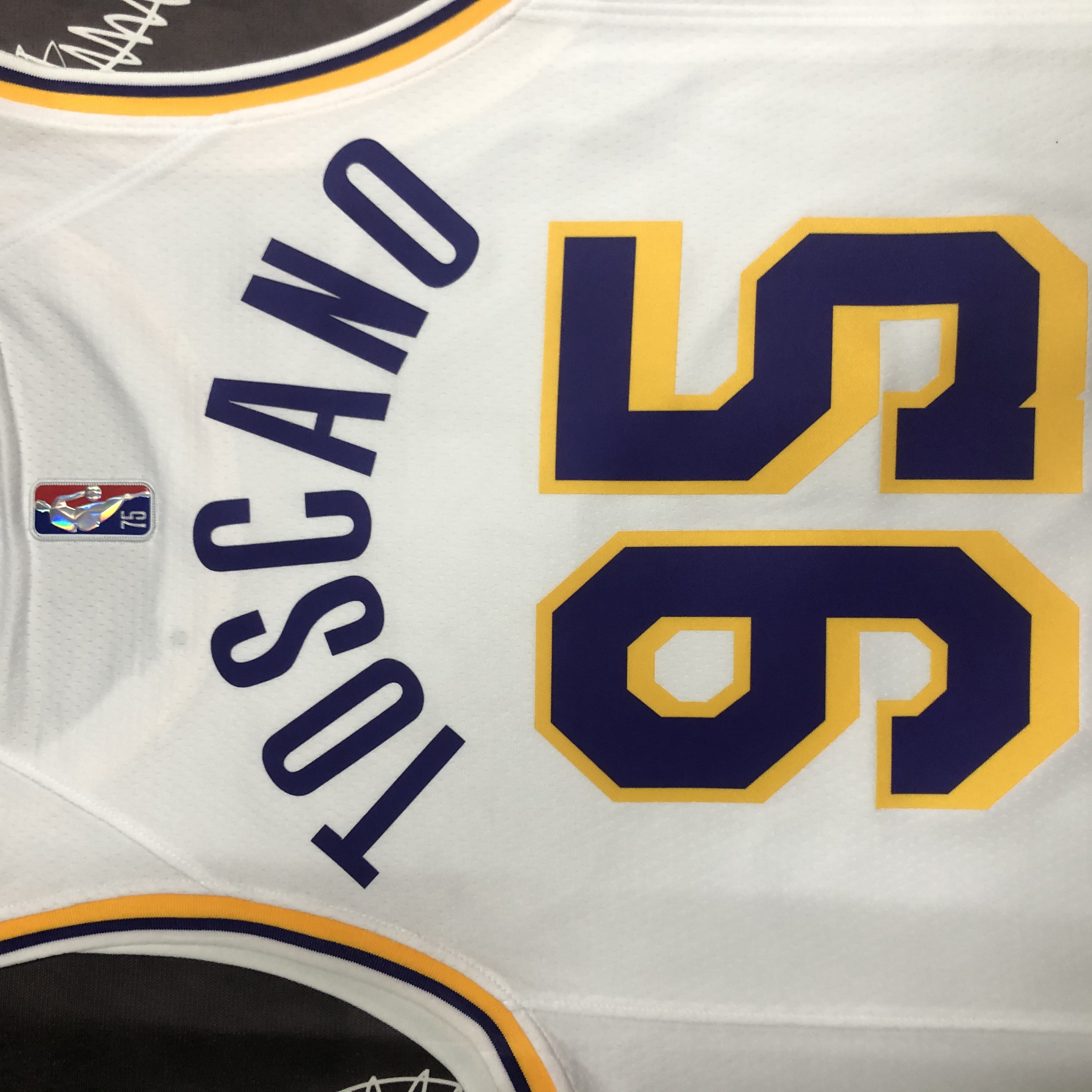 NBA 75th Anniversary Los Angeles Lakers White Round Neck #95 TOSCANO Jersey High Quality Name and Number Print - leoleo123123