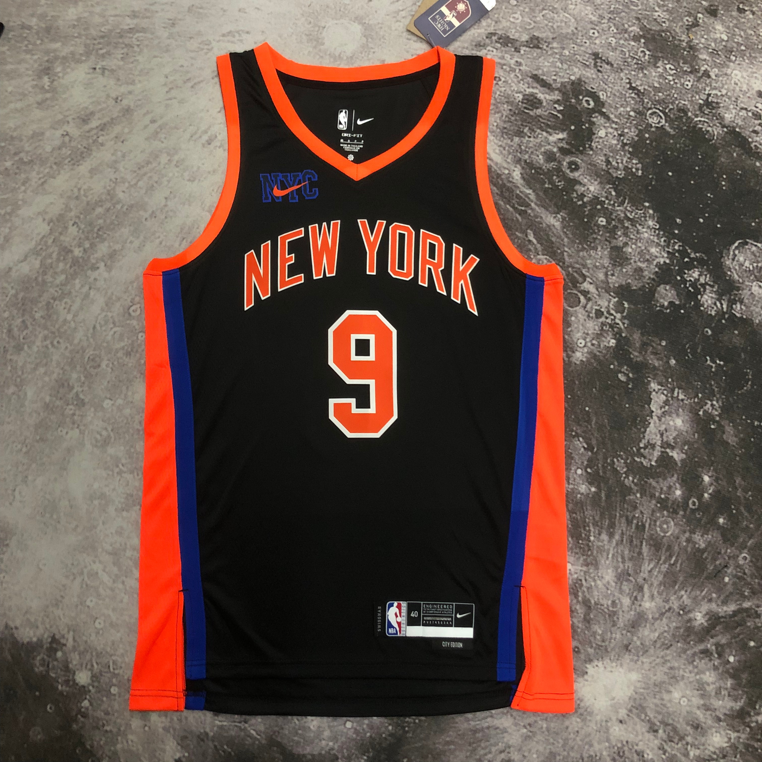 NBA Men 2023 New York Knicks Black #9 BARRETT Jersey High Quality Name and Number Print - leoleo123123