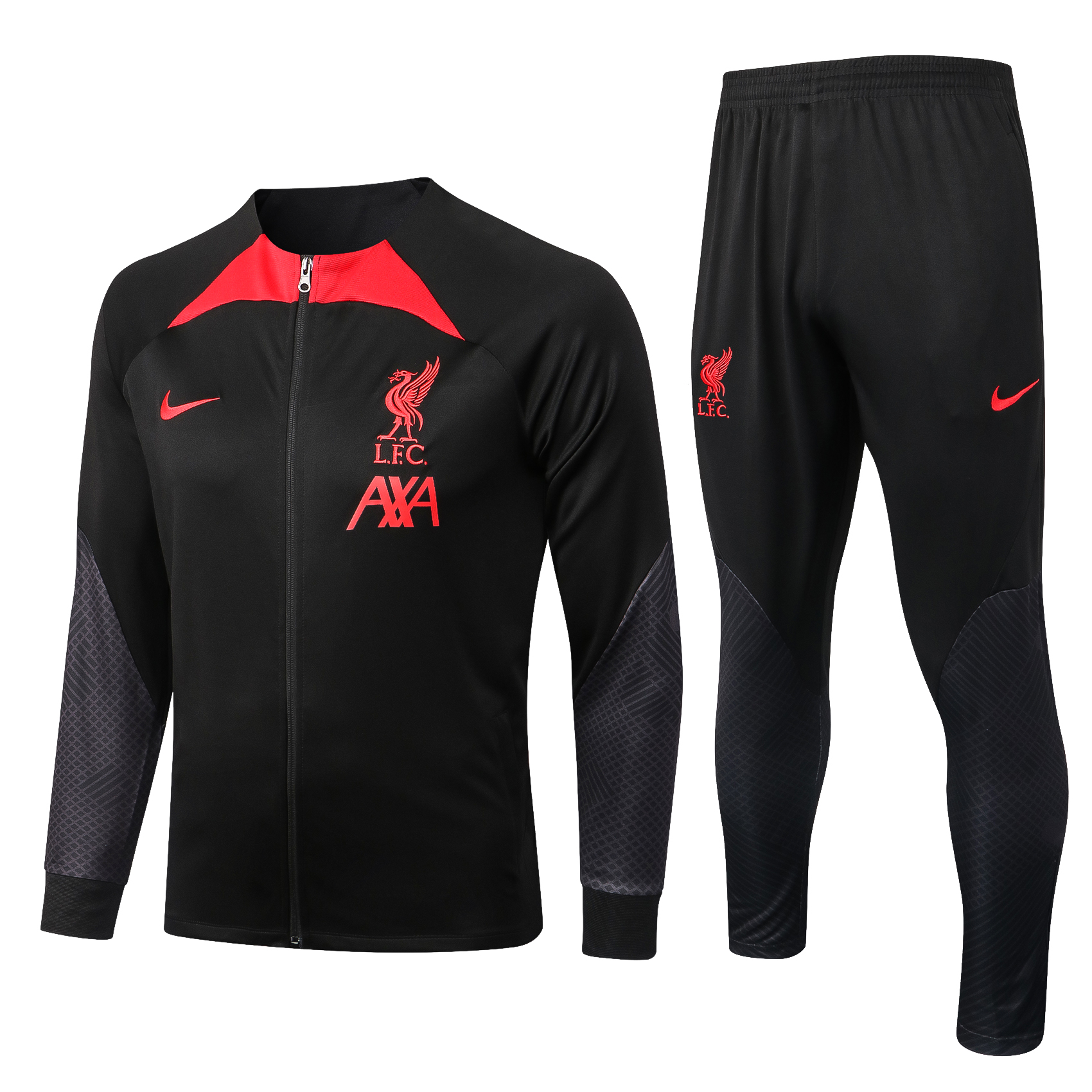 22/23 Liverpool Black with Red Collar Jacket Tracksuit Thai Quality - leoleo123123