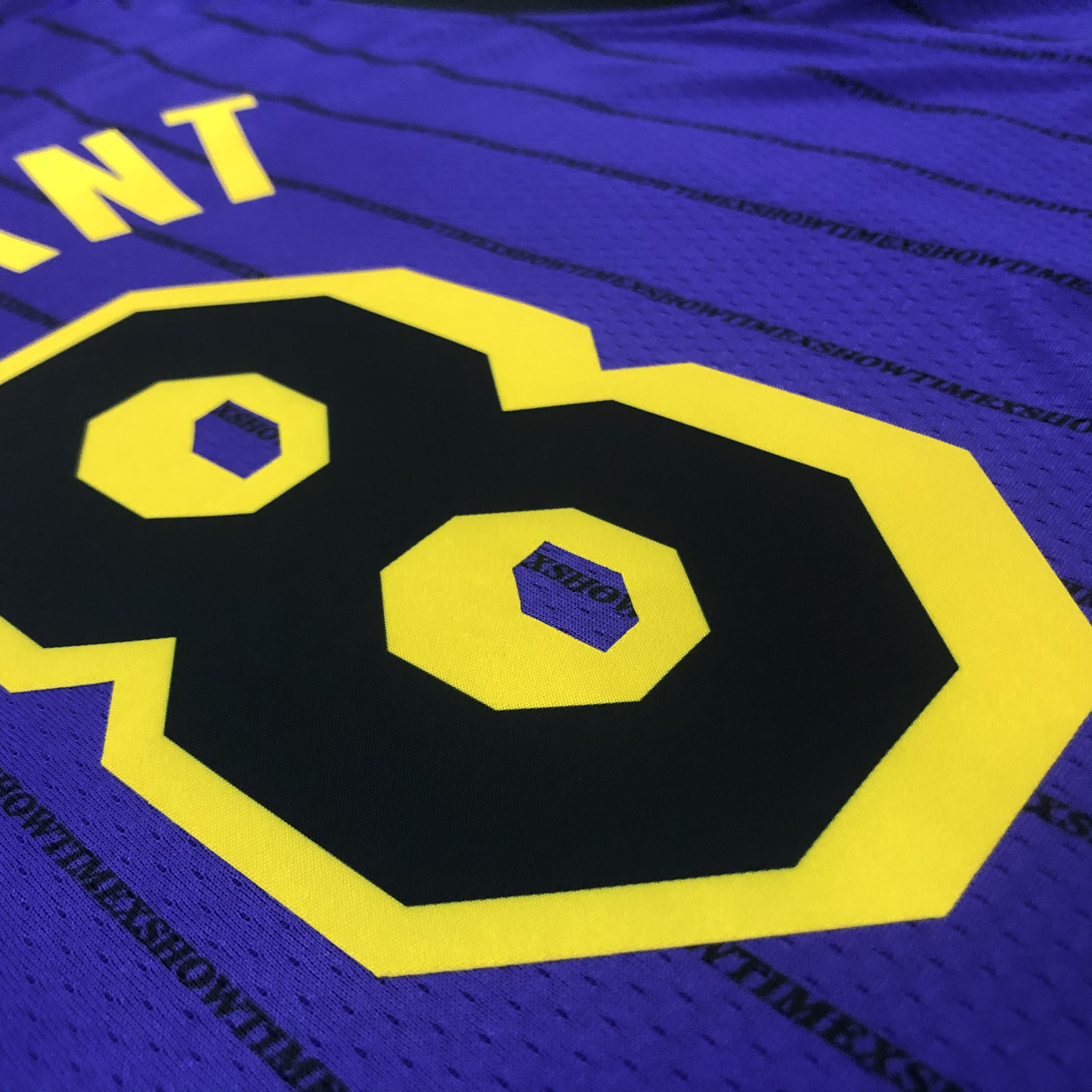 NBA Men Los Angeles Lakers Retro Purple with Black Lines #8 BRYANT Round Neck Jersey High Quality Name and Number Print - leoleo123123