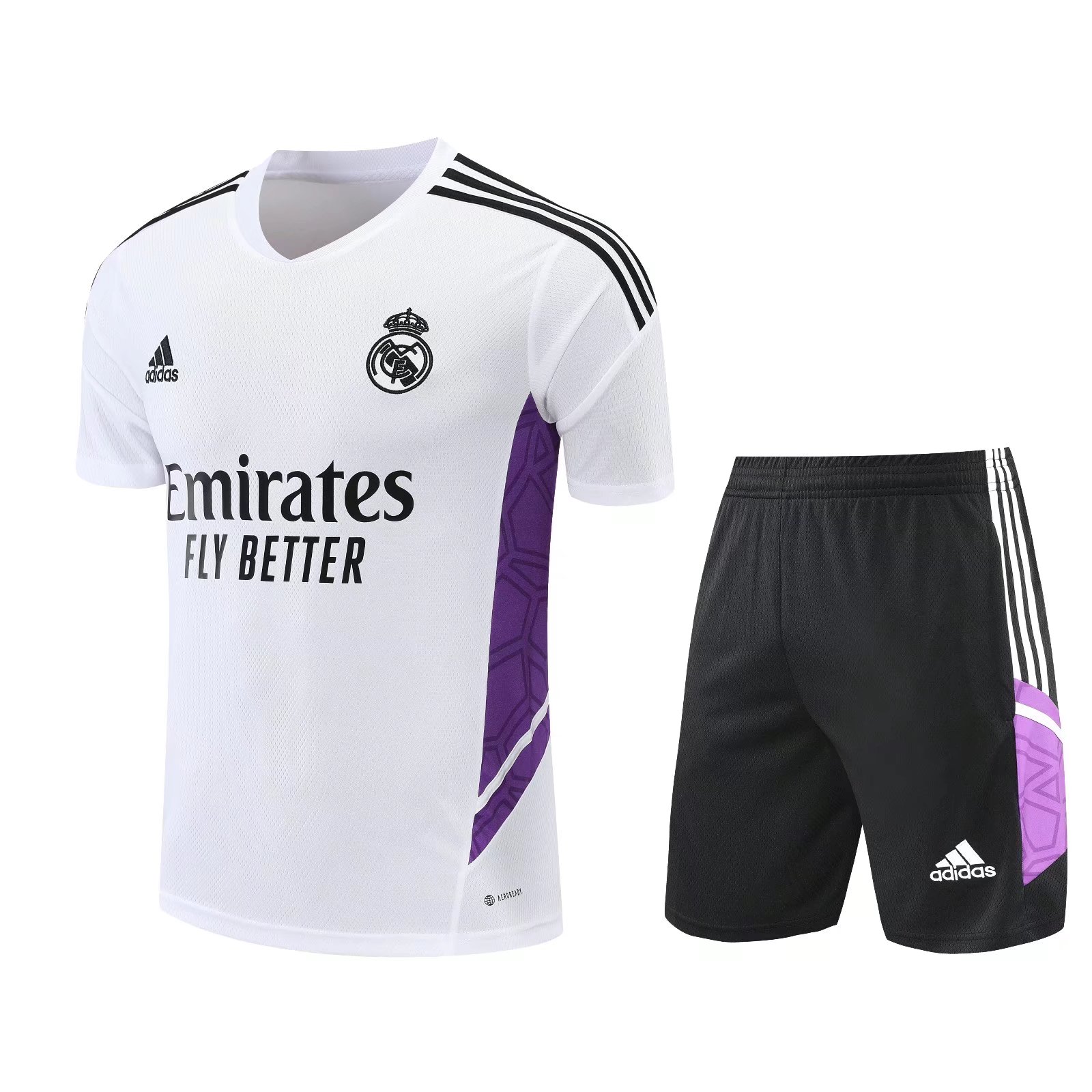 22/23 Real Madrid White Training Set--Short sleeve and Short Pant Training Tracksuit - leoleo123123