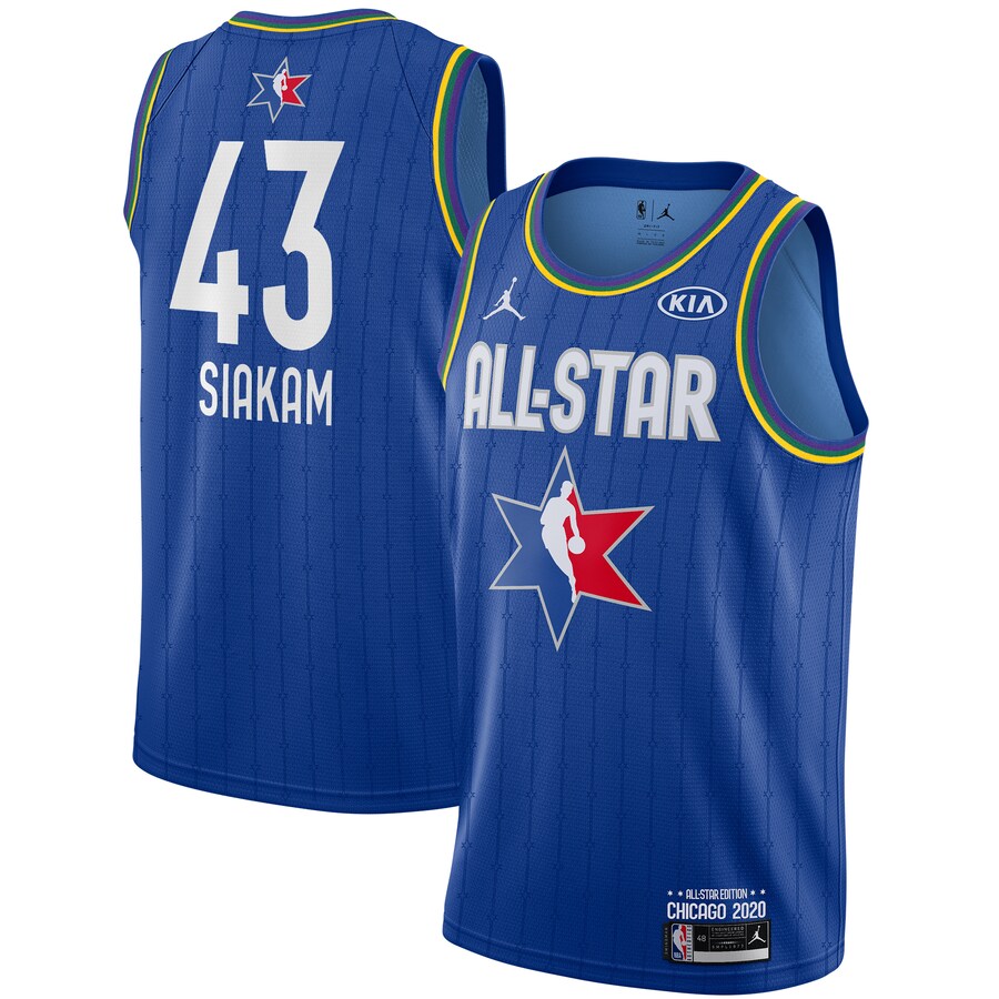 NBA Men 2020 All Star Jerseys Blue #43 SIAKAM Jersey High Quality Name and Number Print - leoleo123123