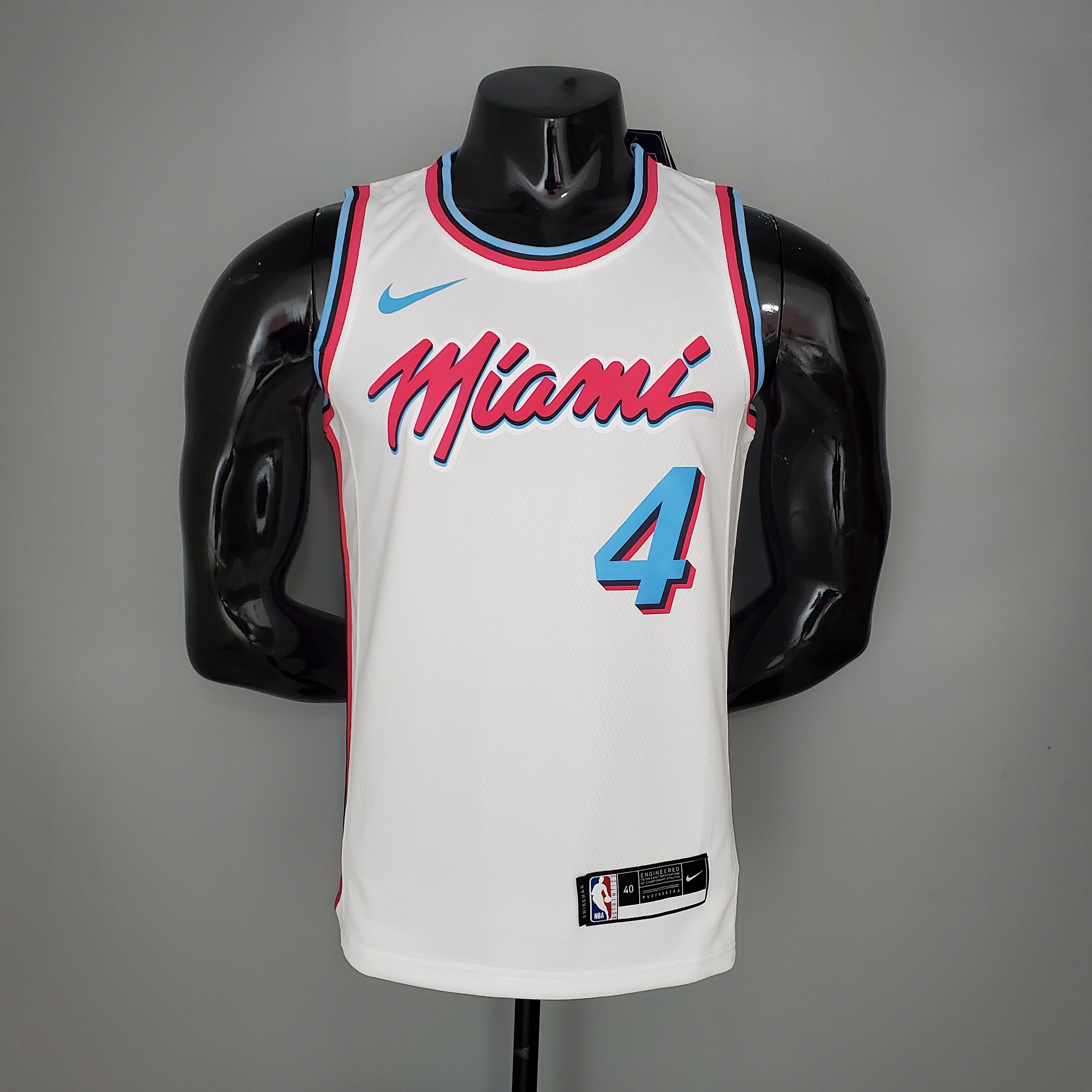 NBA Men Miami Heat White City #4 OLADIPO Jersey High Quality Name and Number Print - leoleo123123