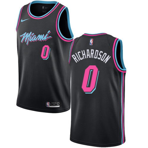 NBA Men Miami Heat Black City #0 RICHARDSON Jersey High Quality Name and Number Print - leoleo123123