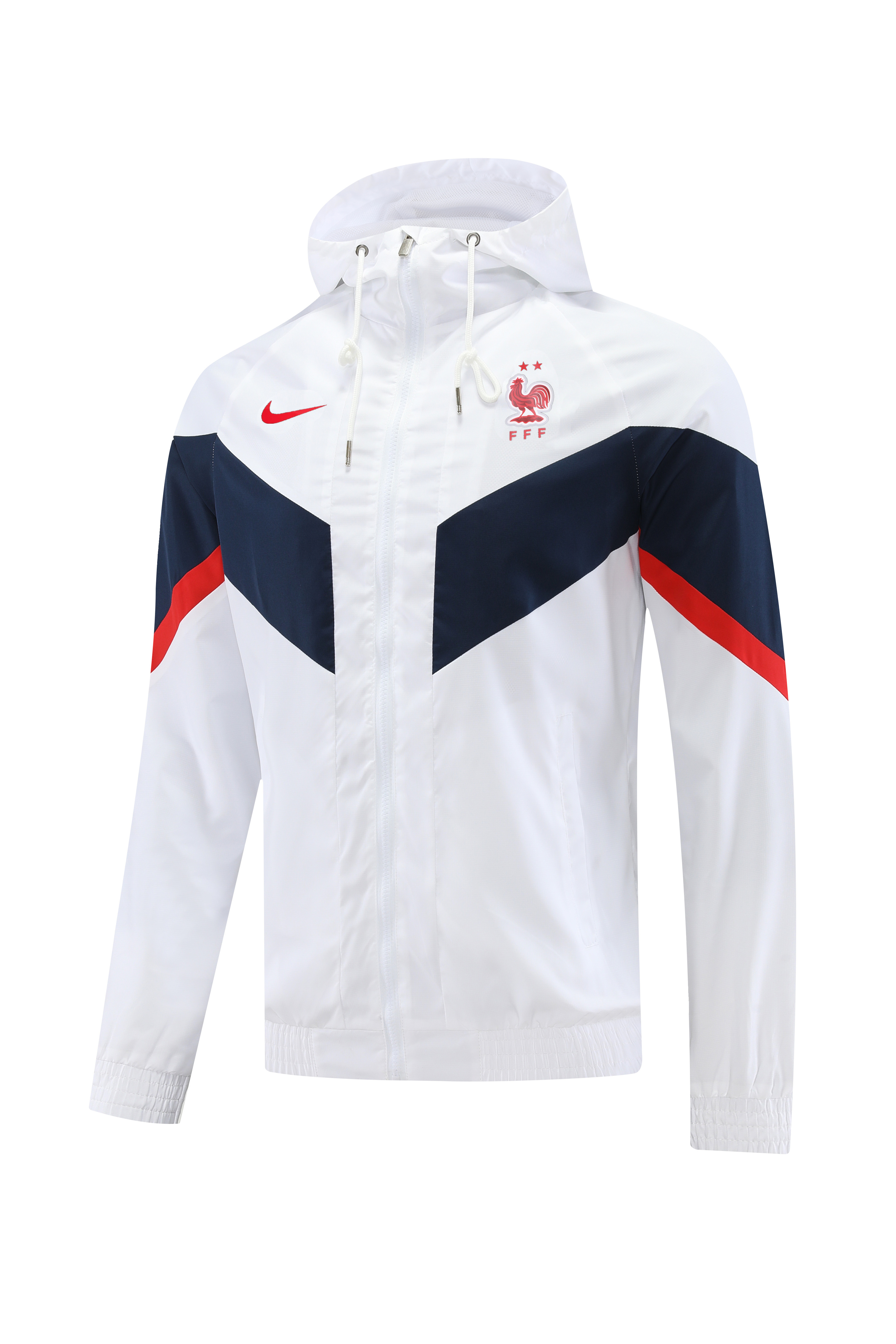 22/23 France White with Nike Logo Windbreaker Jacket Thai Quality - leoleo123123