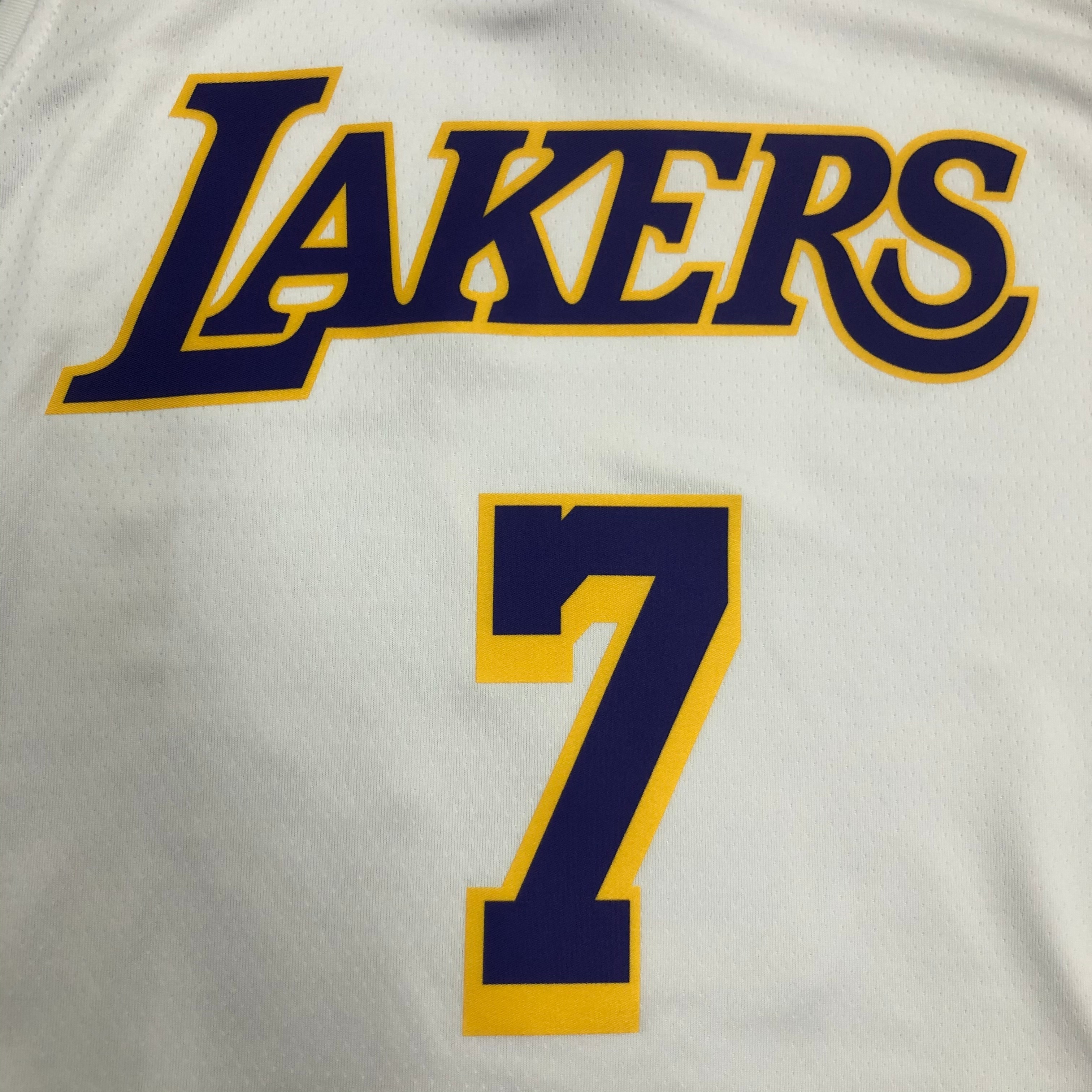 NBA Men Los Angeles Lakers #7 ANTHONY White V-neck Jersey High Quality Name and Number Print - leoleo123123