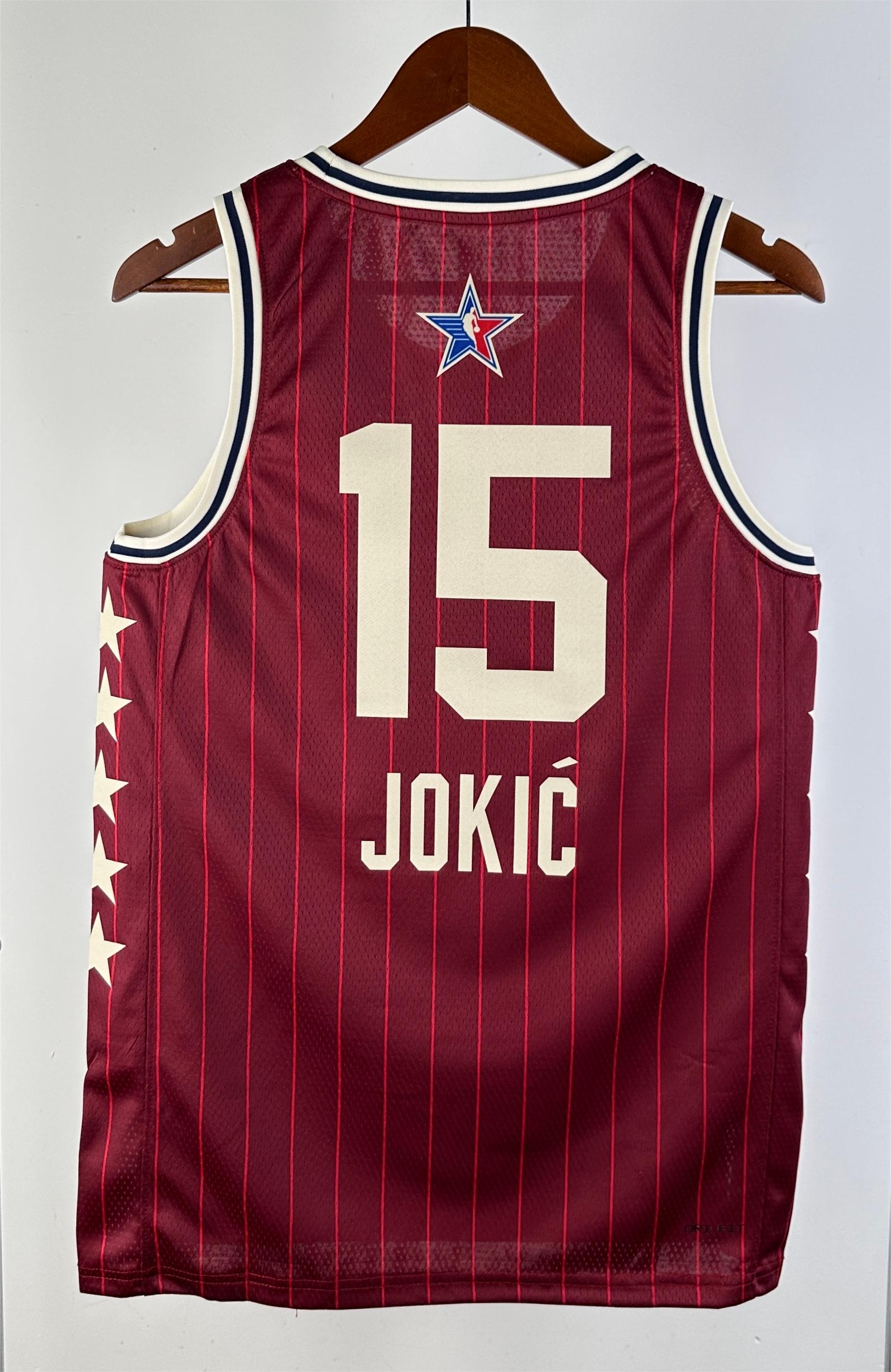 NBA Men 2024 Los Angeles Lakers All Stars Red #15 JOKIC Jersey High Quality Name and Number Print - leoleo123123