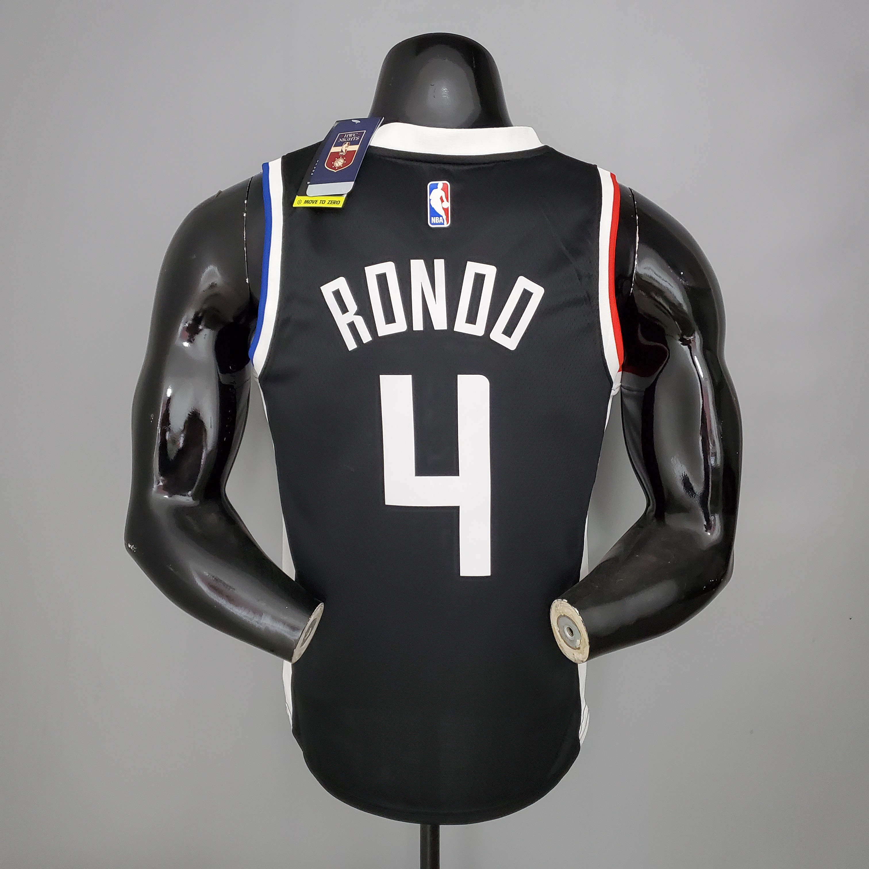 NBA Season 20-21 Men Los Angeles Clippers in Latin Black City #4 RONDO Jersey High Quality Name and Number Print - leoleo123123