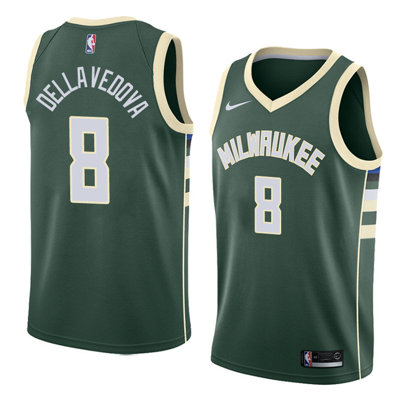 NBA Men Milwaukee Bucks Green #8 DELLAVEDOVA Jersey High Quality Name and Number Print - leoleo123123