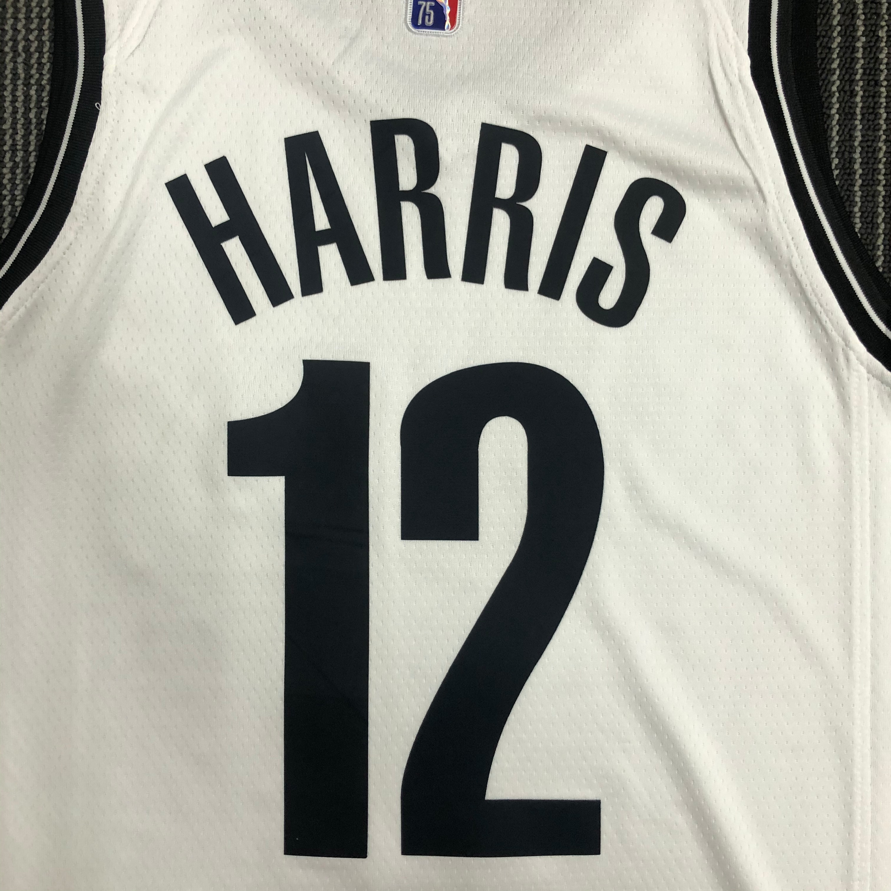 NBA Men 75th Anniversary Brooklyn Nets White #12 HARRIS Jersey High Quality Name and Number Print - leoleo123123