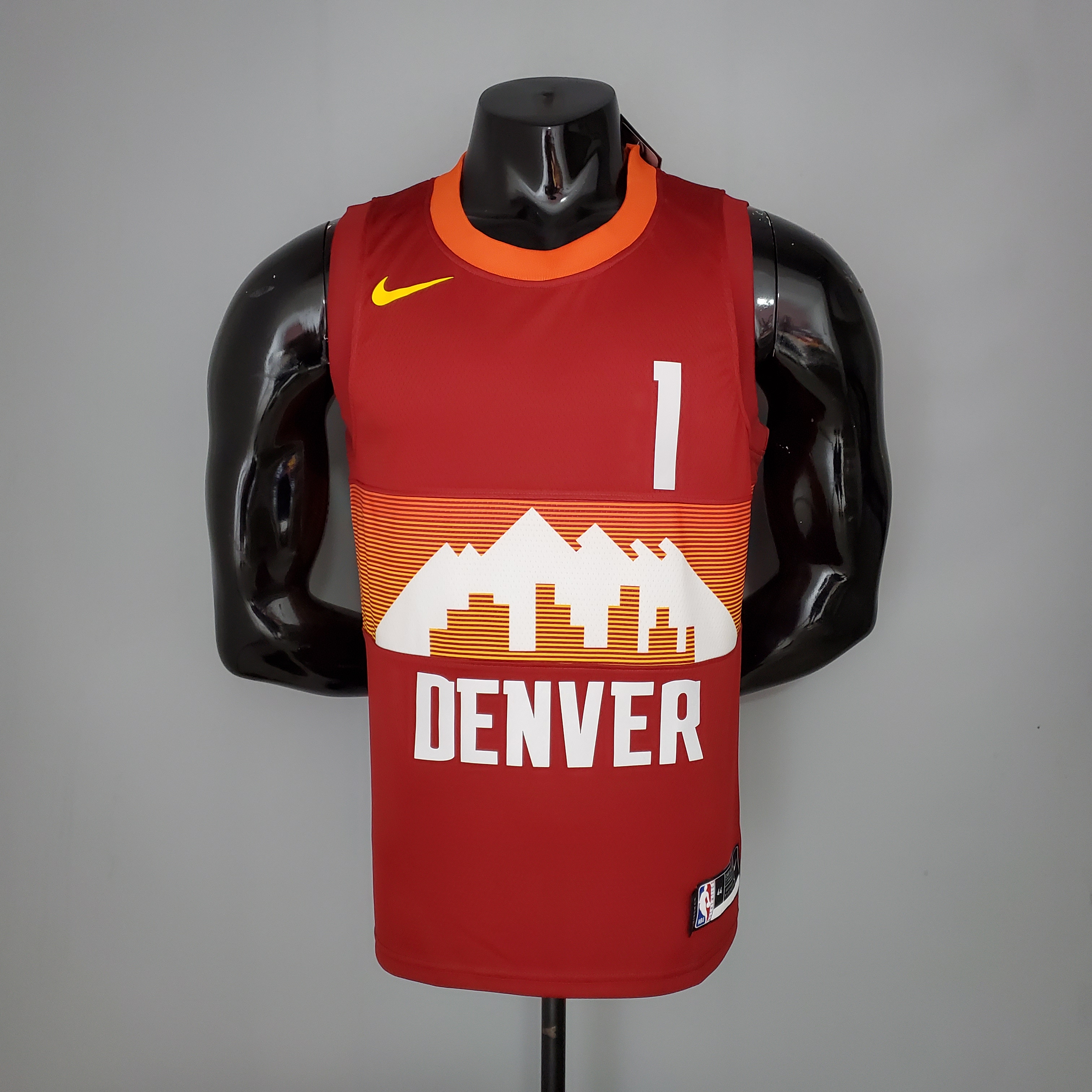 NBA Men Season 2021 Denver Nuggets Red and Orange #1 PORTER JR. Jersey High Quality Name and Number Print - leoleo123123